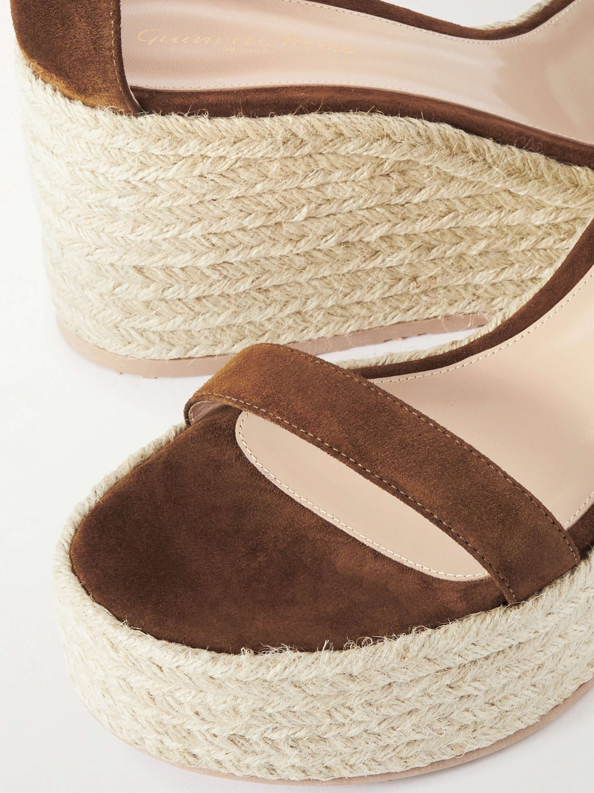 GIANVITO ROSSI 45 suede espadrille wedge sandals