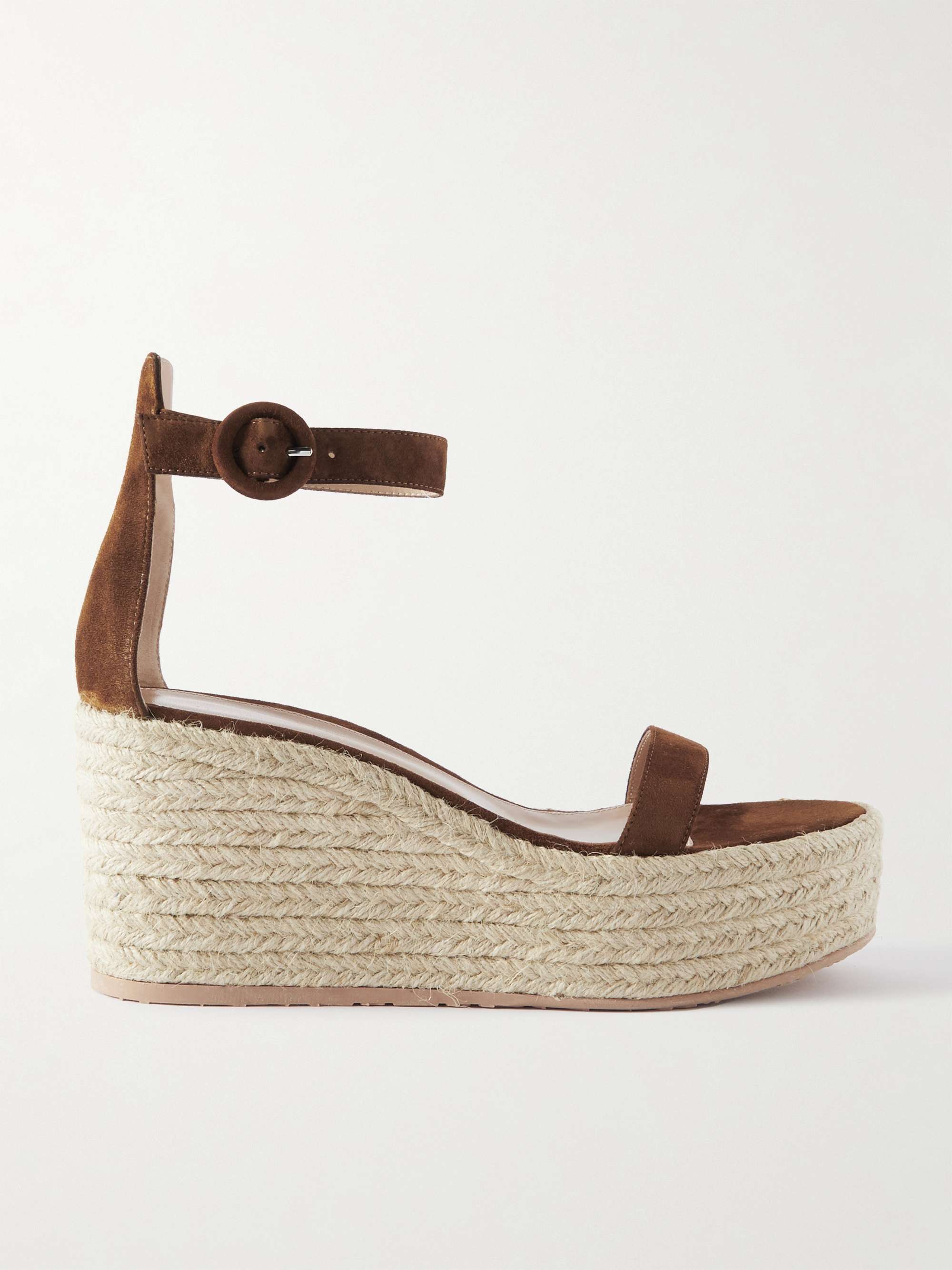 GIANVITO ROSSI 45 suede espadrille wedge sandals