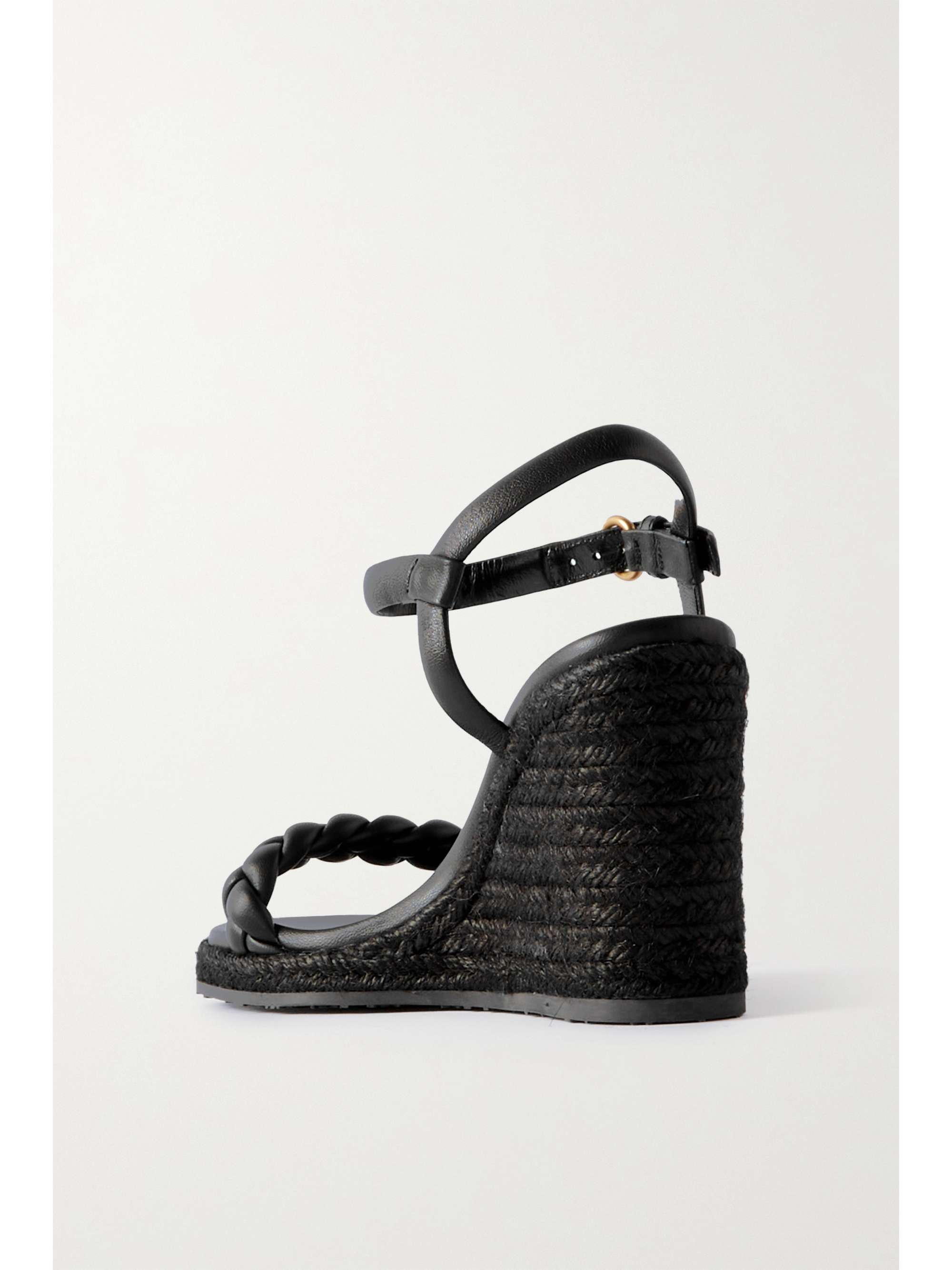 GIANVITO ROSSI Cruz 85 braided leather espadrille wedge sandals