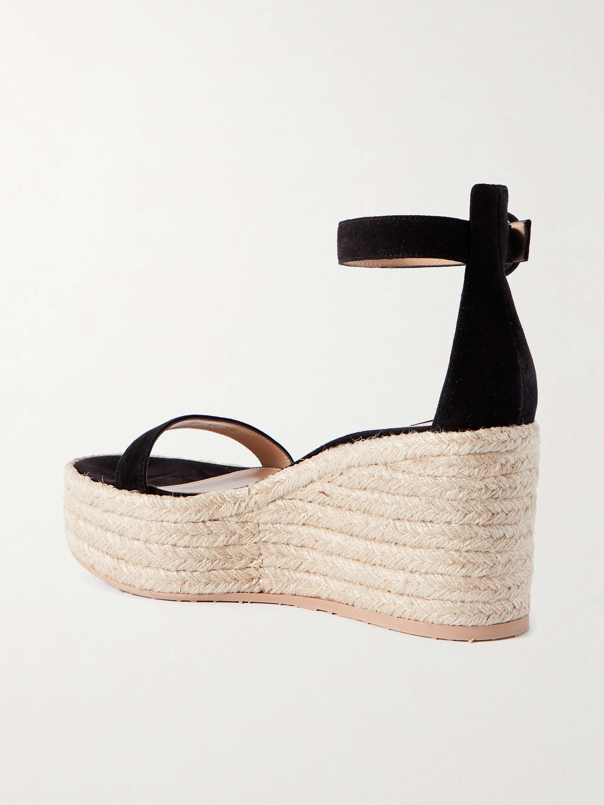 GIANVITO ROSSI 45 suede espadrille wedge sandals