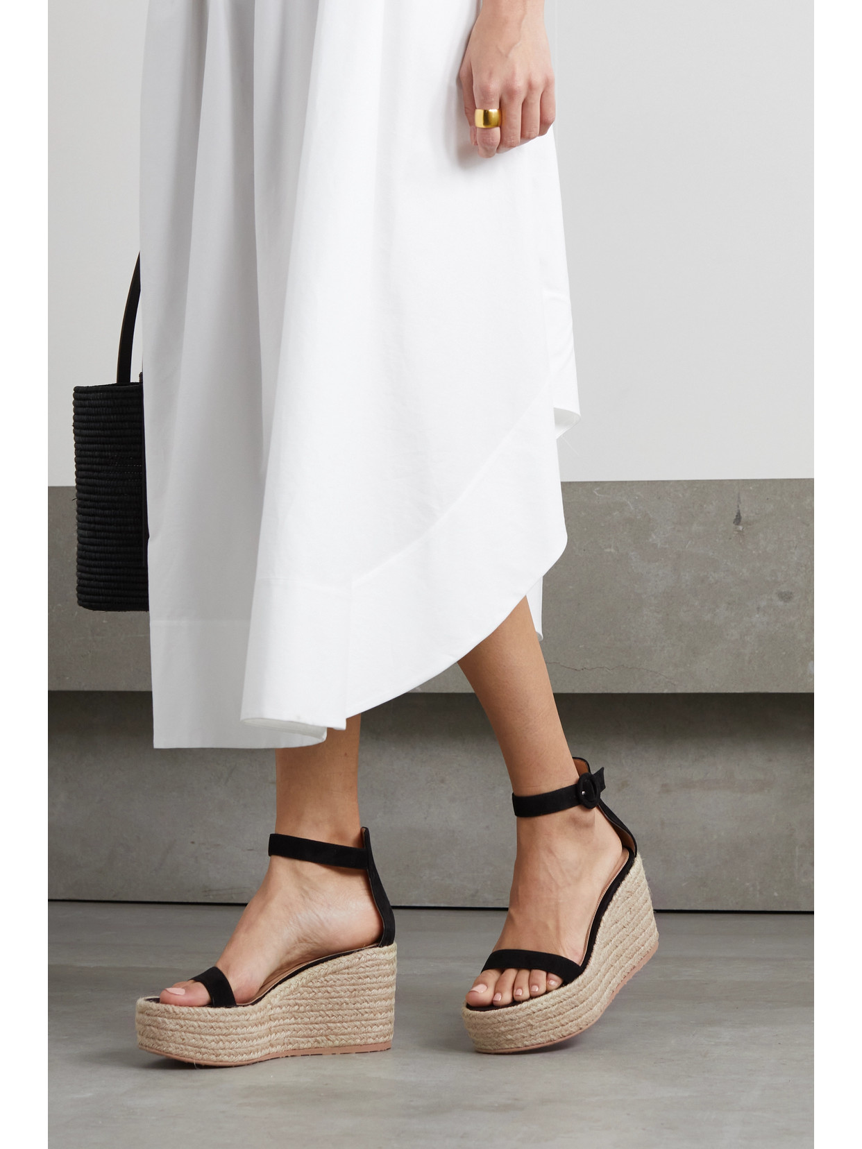 45 Suede Espadrille Wedge