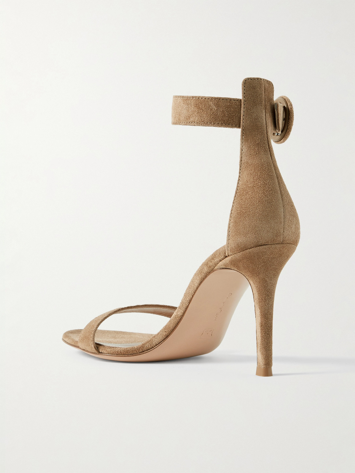 Shop Gianvito Rossi Portofino 85 Suede Sandals In Brown