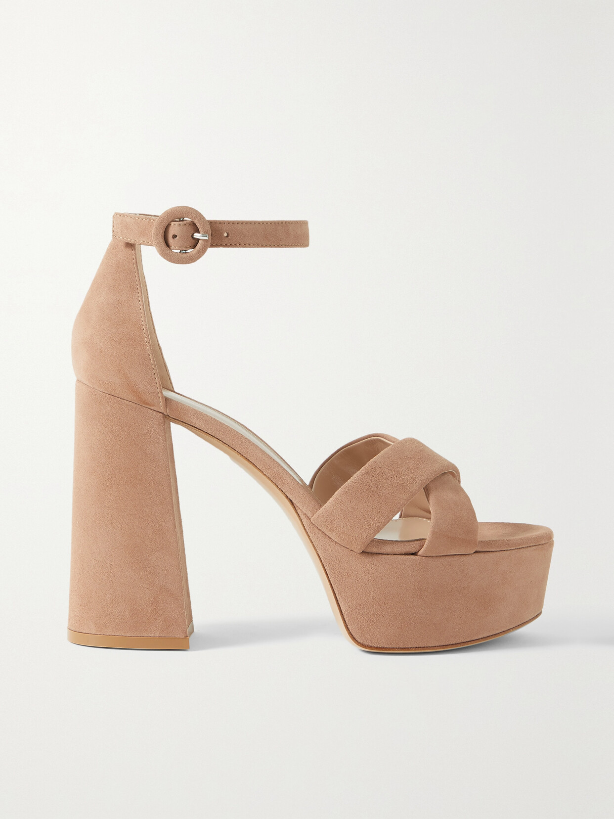 GIANVITO ROSSI SHERIDAN 110 SUEDE PLATFORM SANDALS