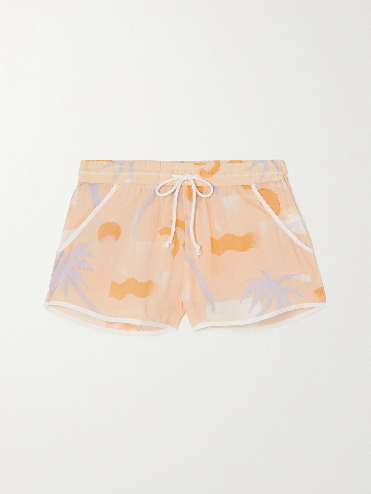 Paradised Hanna Printed Voile Shorts In Pink