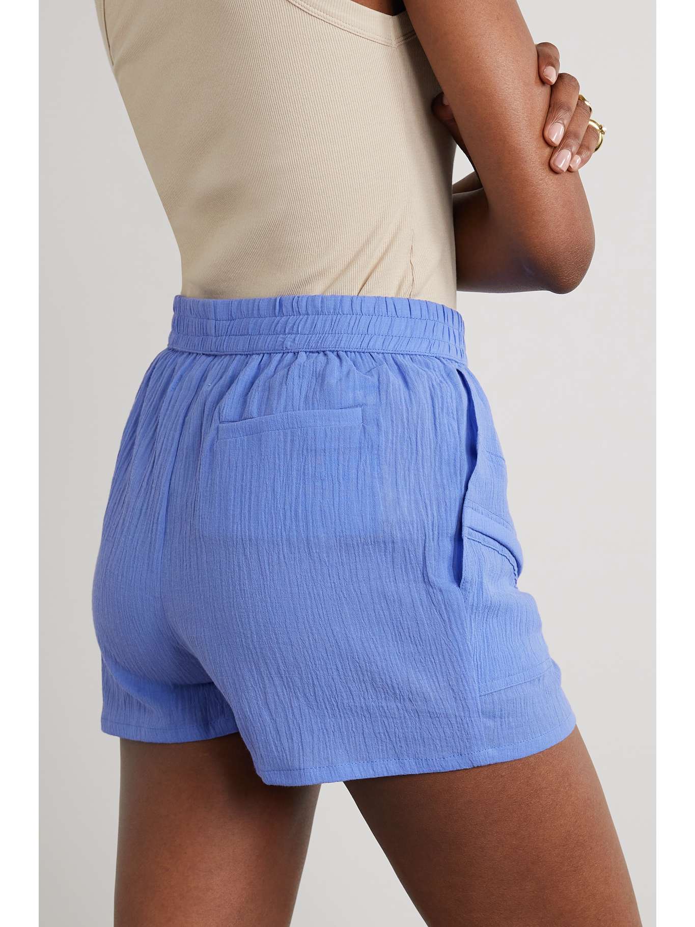 PARADISED Prim crinkled cottongauze shorts NETAPORTER
