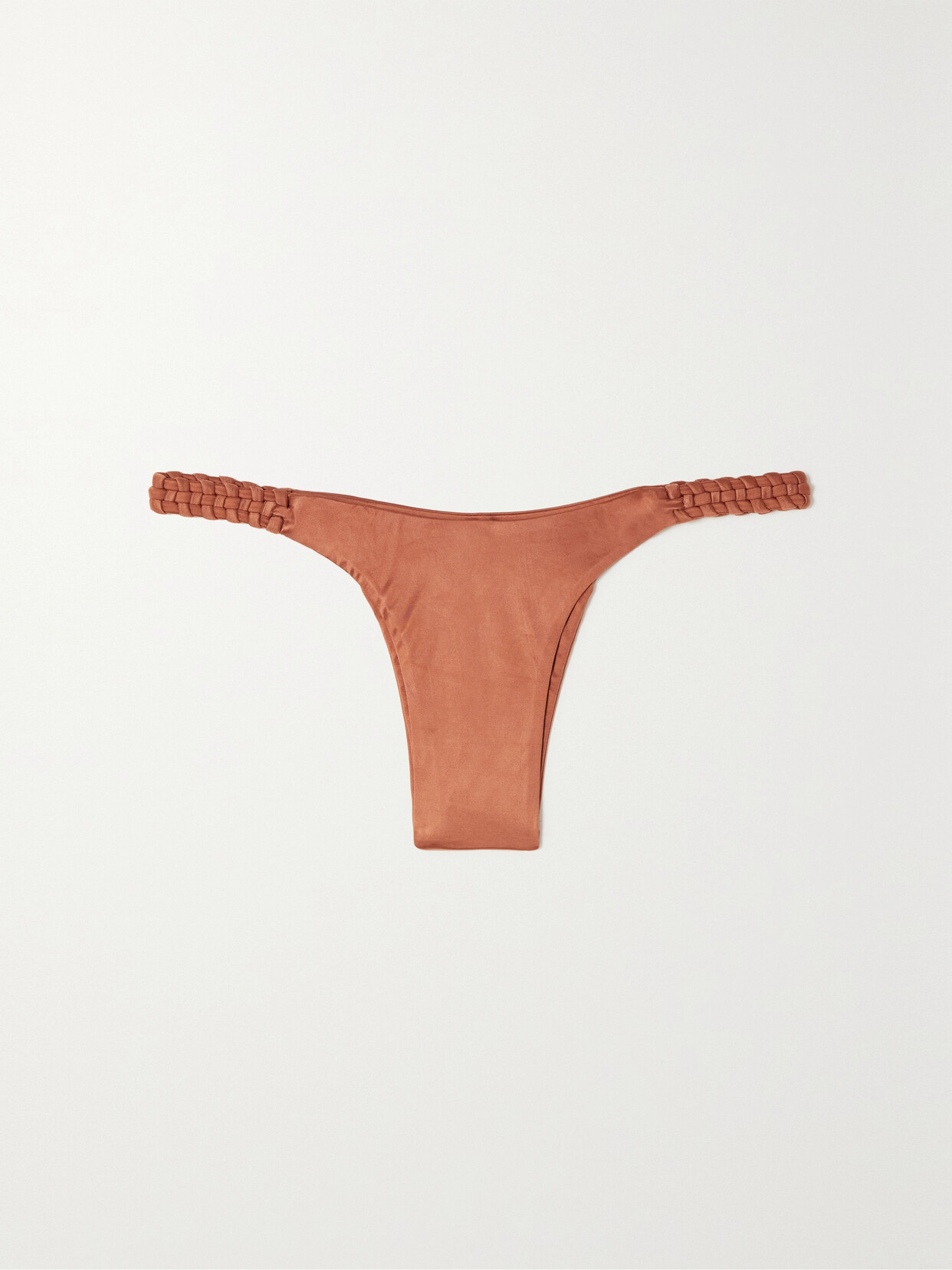 Isa Boulder Highweave Metallic Woven Stretch-satin Bikini Briefs - x large