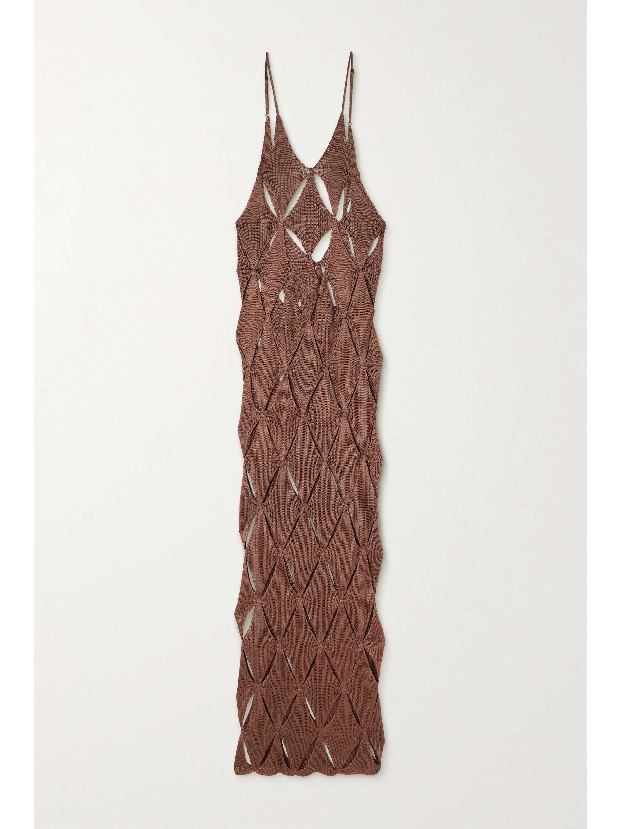 Bronze First Argyle cutout knitted maxi dress | ISA BOULDER | NET-A-PORTER