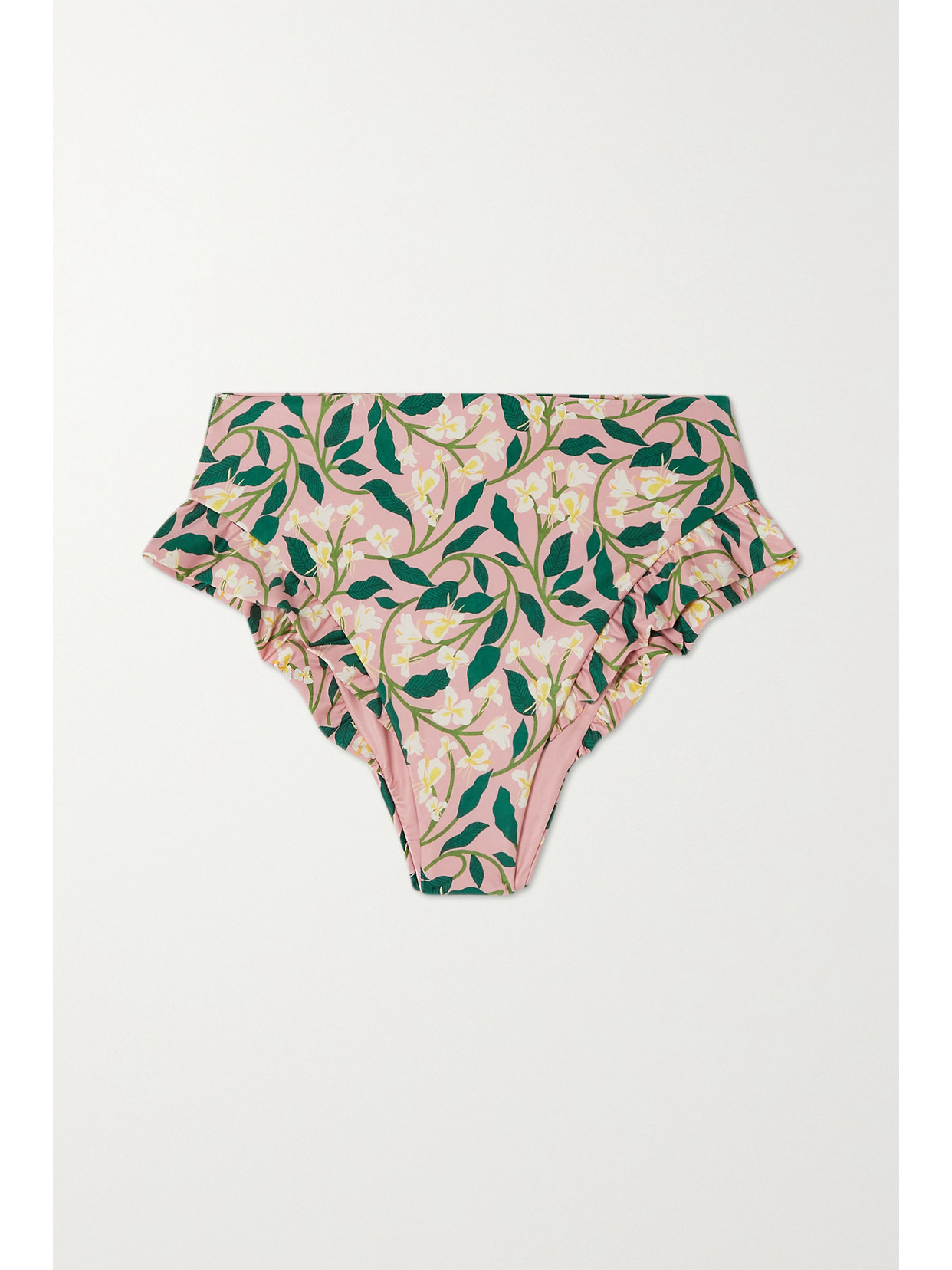 Agua by Agua Bendita Jengibre Ruffled Floral-print Recycled Bikini Bottoms
