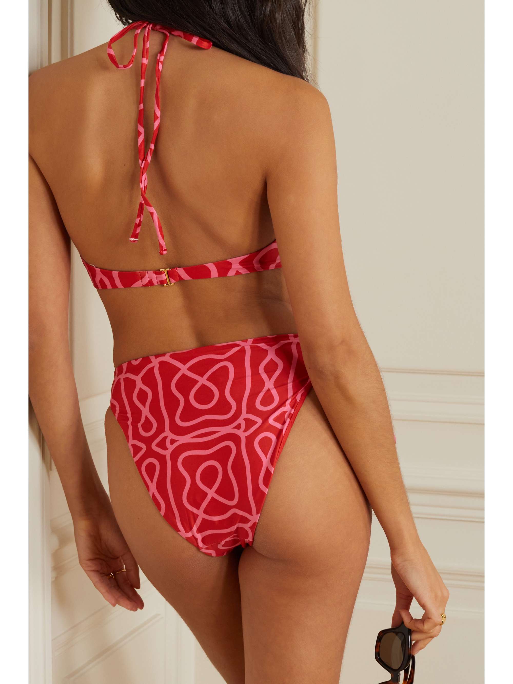 AGUA BY AGUA BENDITA Candela printed recycled halterneck bikini top