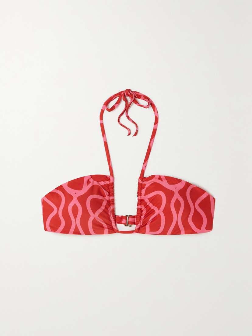 Agua by Agua Bendita Candela Printed Recycled Halterneck Bikini Top