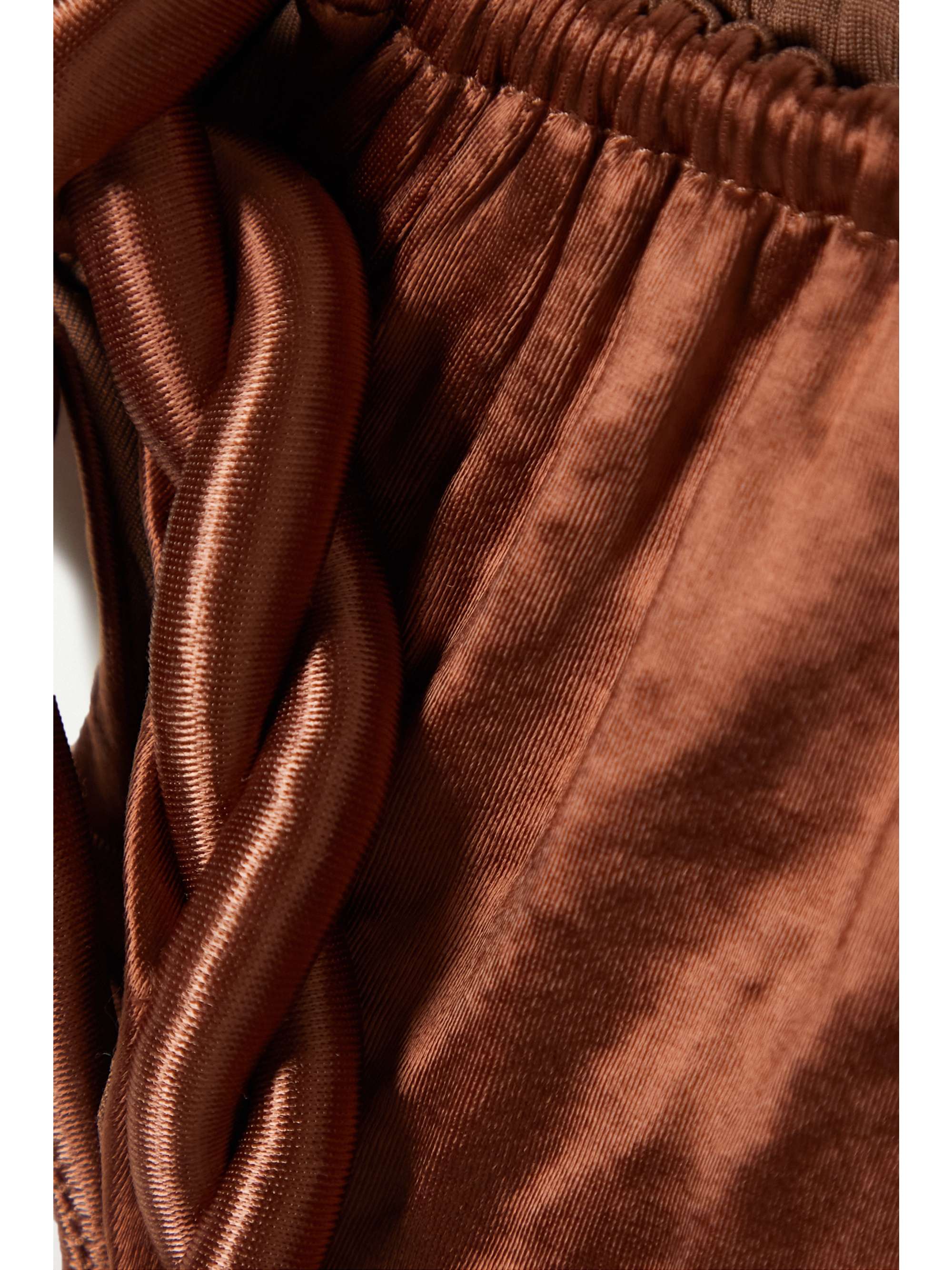 ISA BOULDER Tight Rope twisted ruched stretch-satin bikini briefs