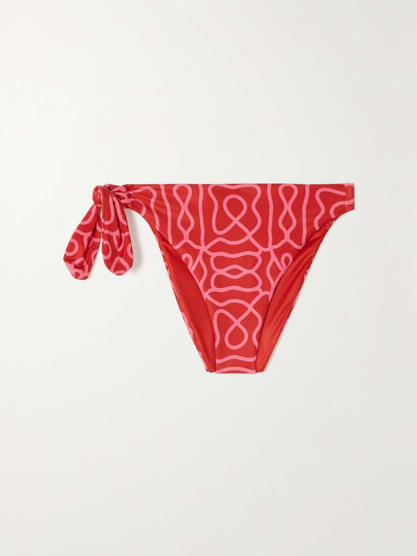 Agua by Agua Bendita Coral Printed Recycled Bikini Bottoms