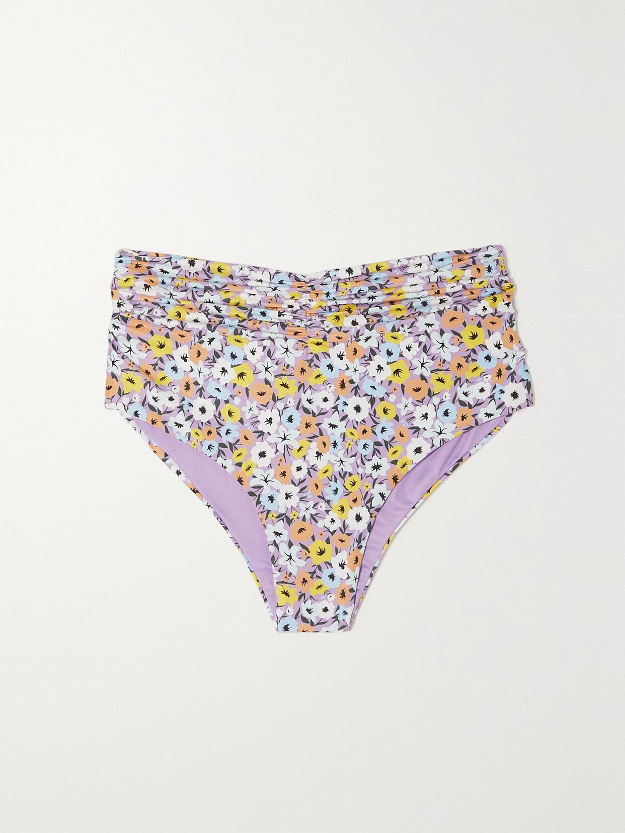 AGUA BY AGUA BENDITA VAIVEN RUCHED FLORAL-PRINT RECYCLED BIKINI BOTTOMS