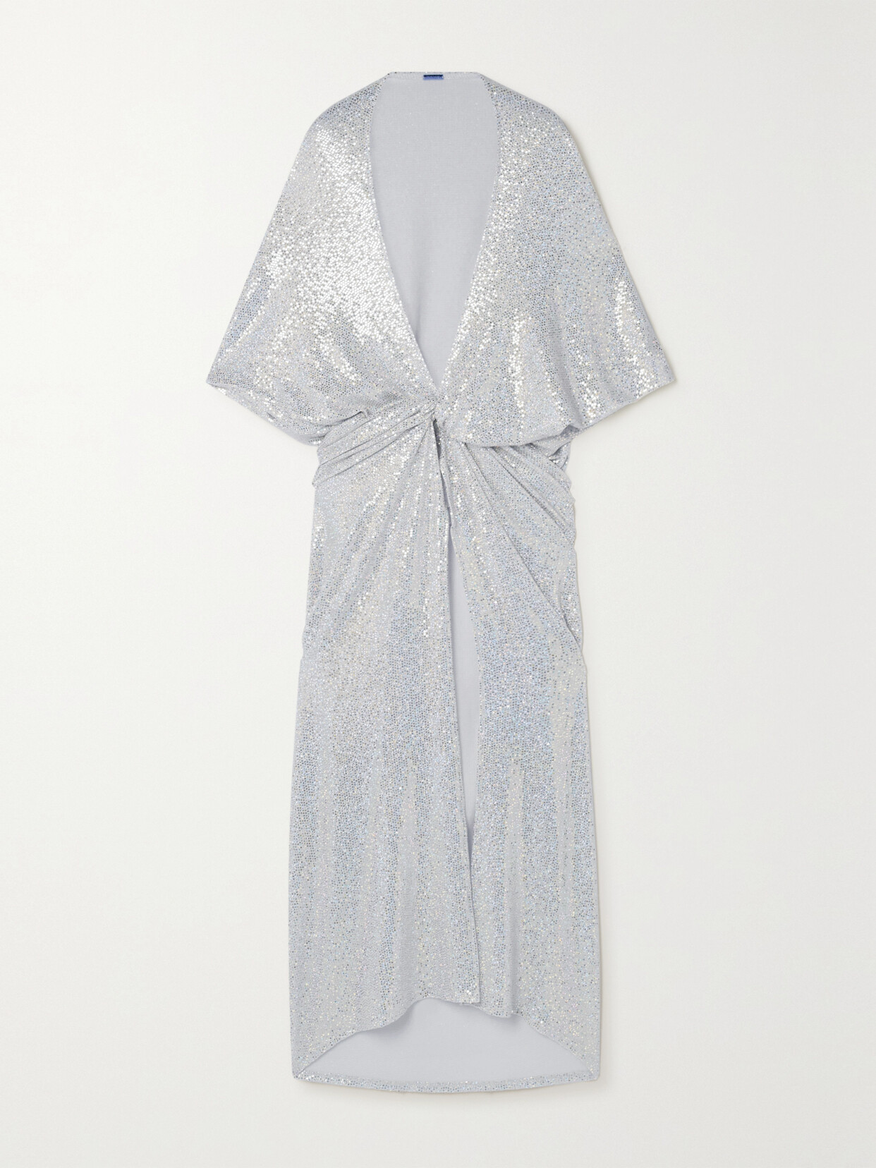 Dodo Bar Or Kimel Knotted Sequined Tulle Coverup In Metallic