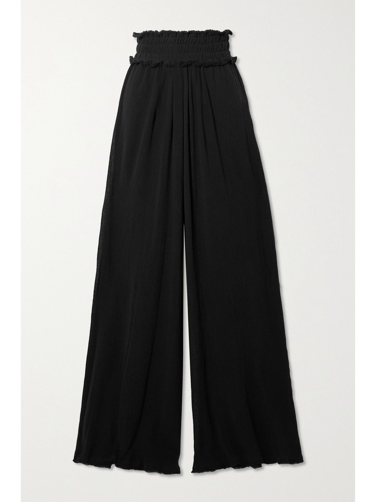 Caravana Hix Frayed Cottongauze Flared Pants In Black ModeSens