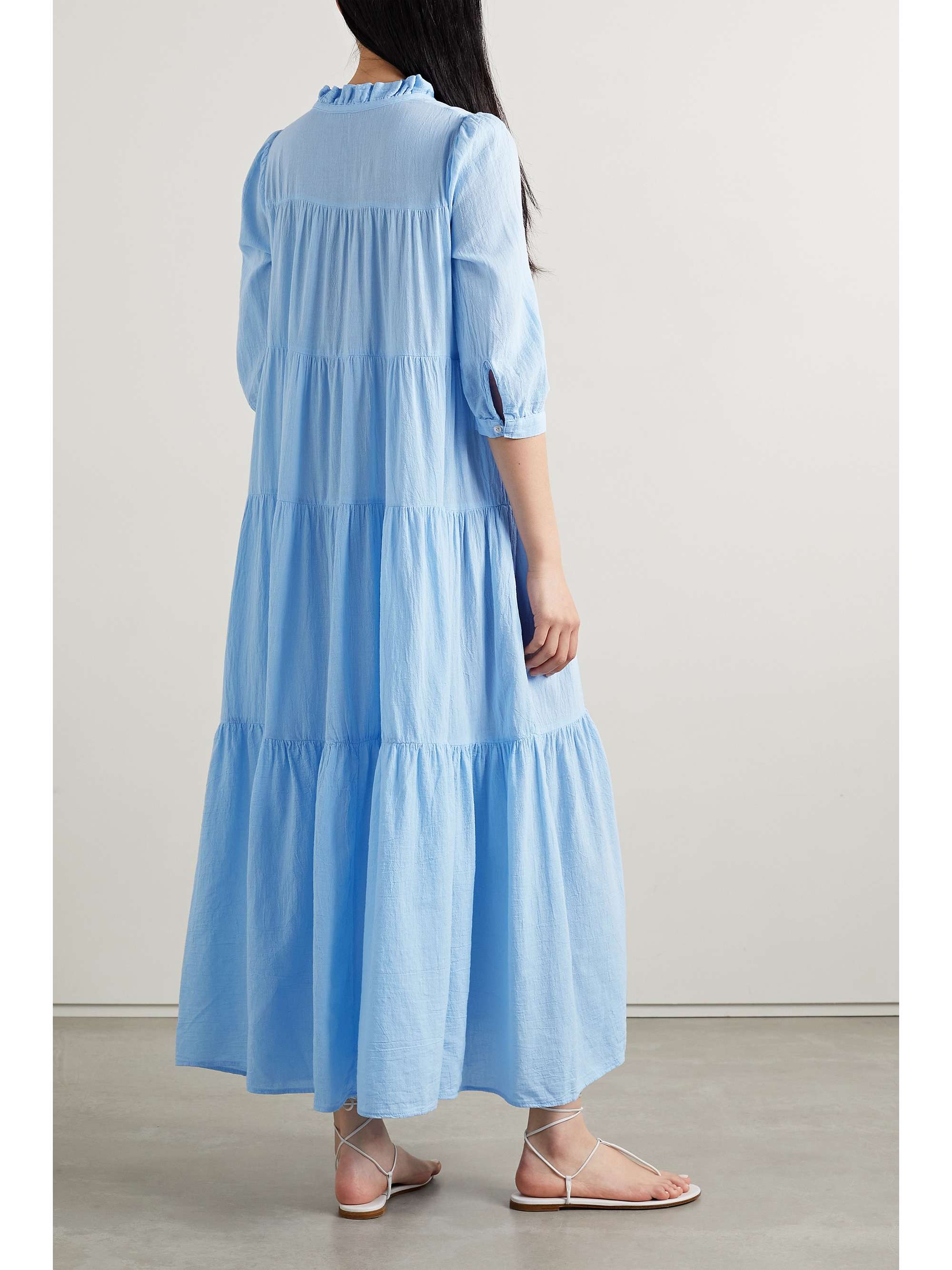 HONORINE Giselle tiered crinkled cottongauze maxi dress NETAPORTER