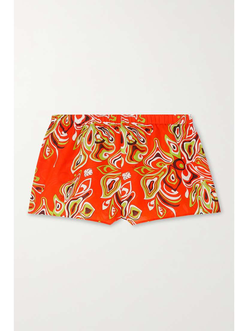 PUCCI Printed Cotton-blend Voile Shorts