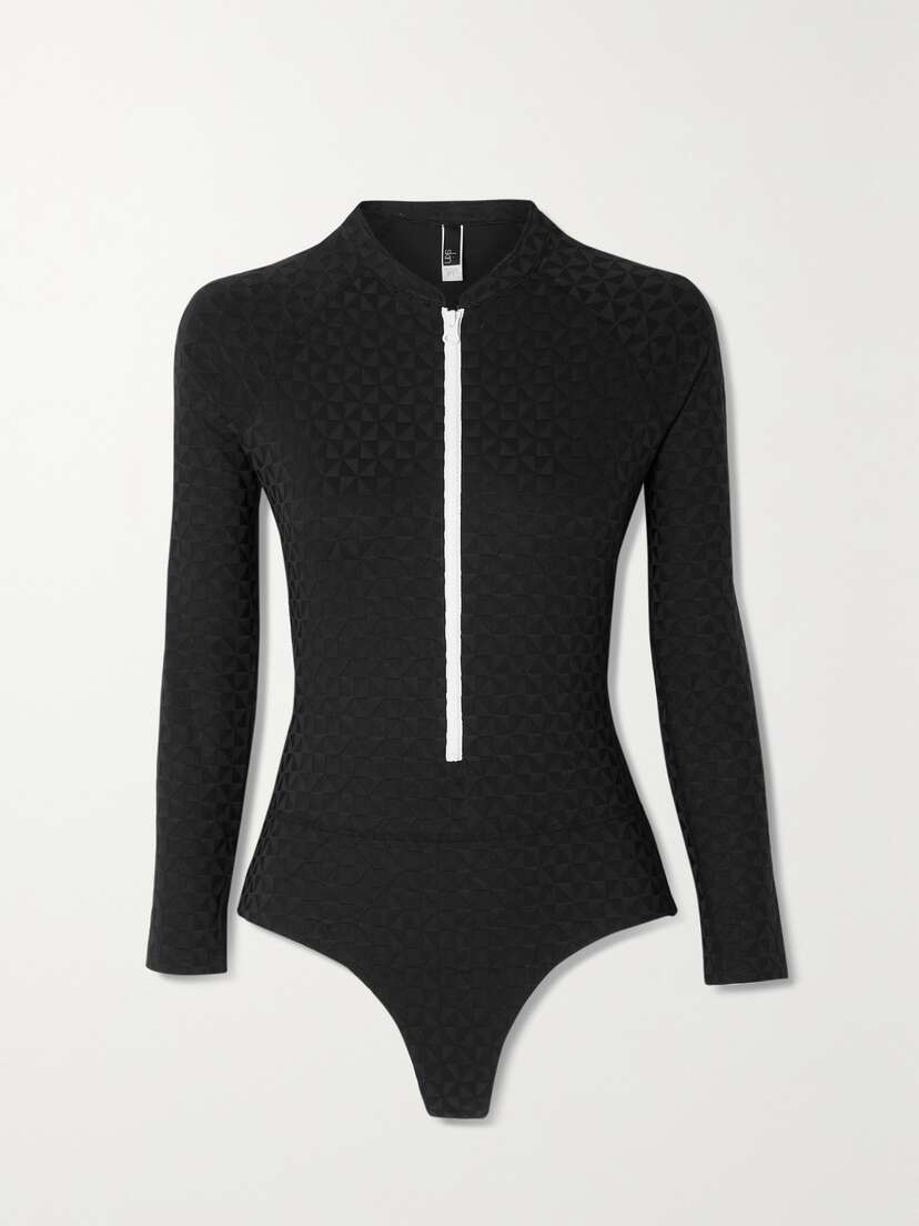 Skin + Net Sustain The Sofia Stretch-jacquard Swimsuit