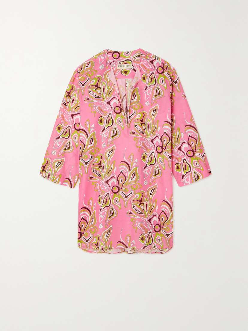 PUCCI Printed Cotton-blend Voile Kaftan