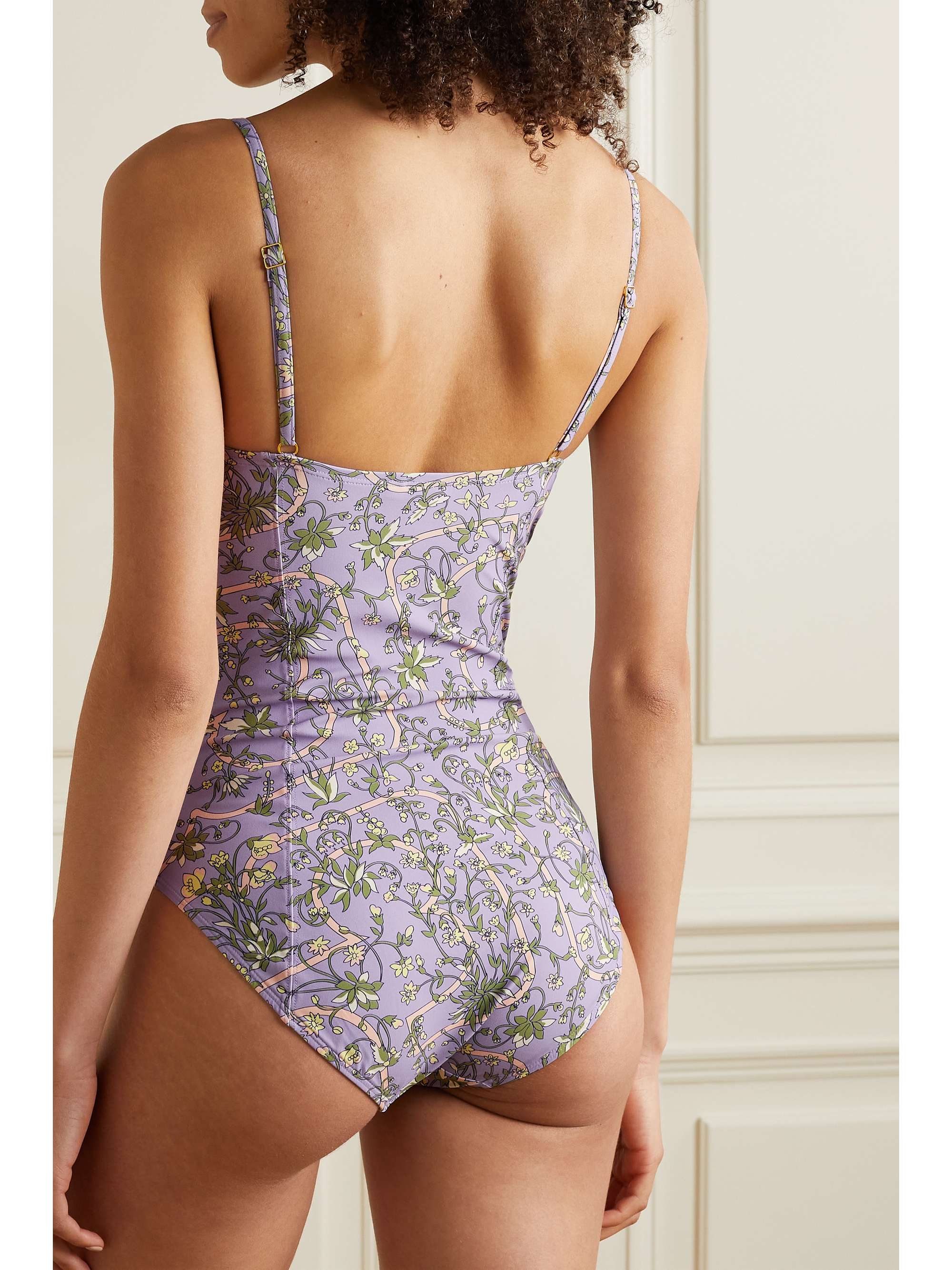 TORY BURCH Floral-print underwired swimsuit | NET-A-PORTER