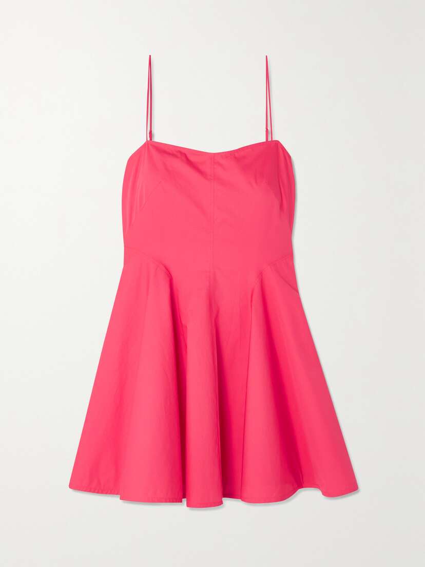 Three Graces London + Net Sustain Alma Pleated Cotton Mini Dress -  - UK 16