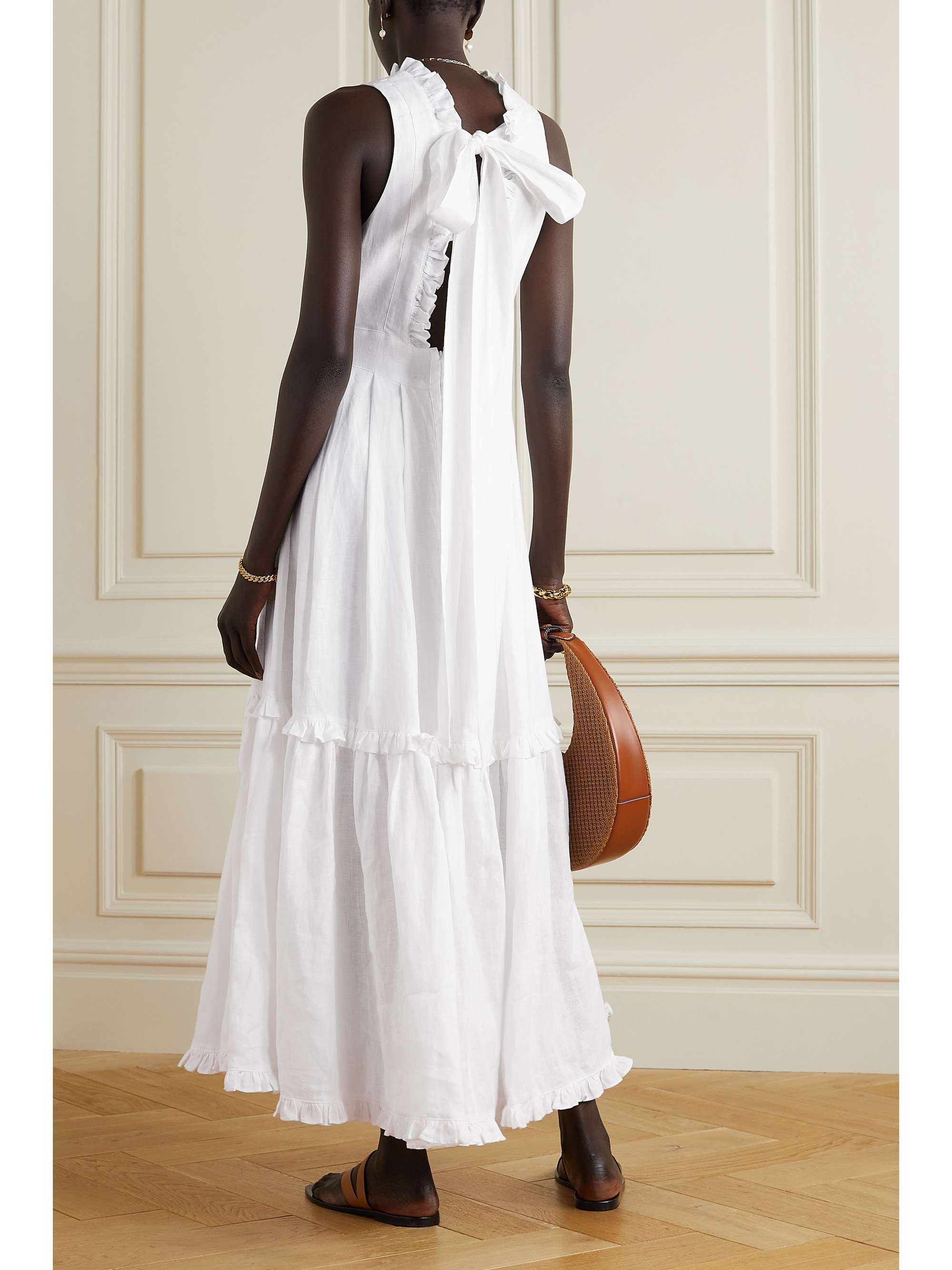 JOSLIN Juliet tiered ruffled linen maxi dress
