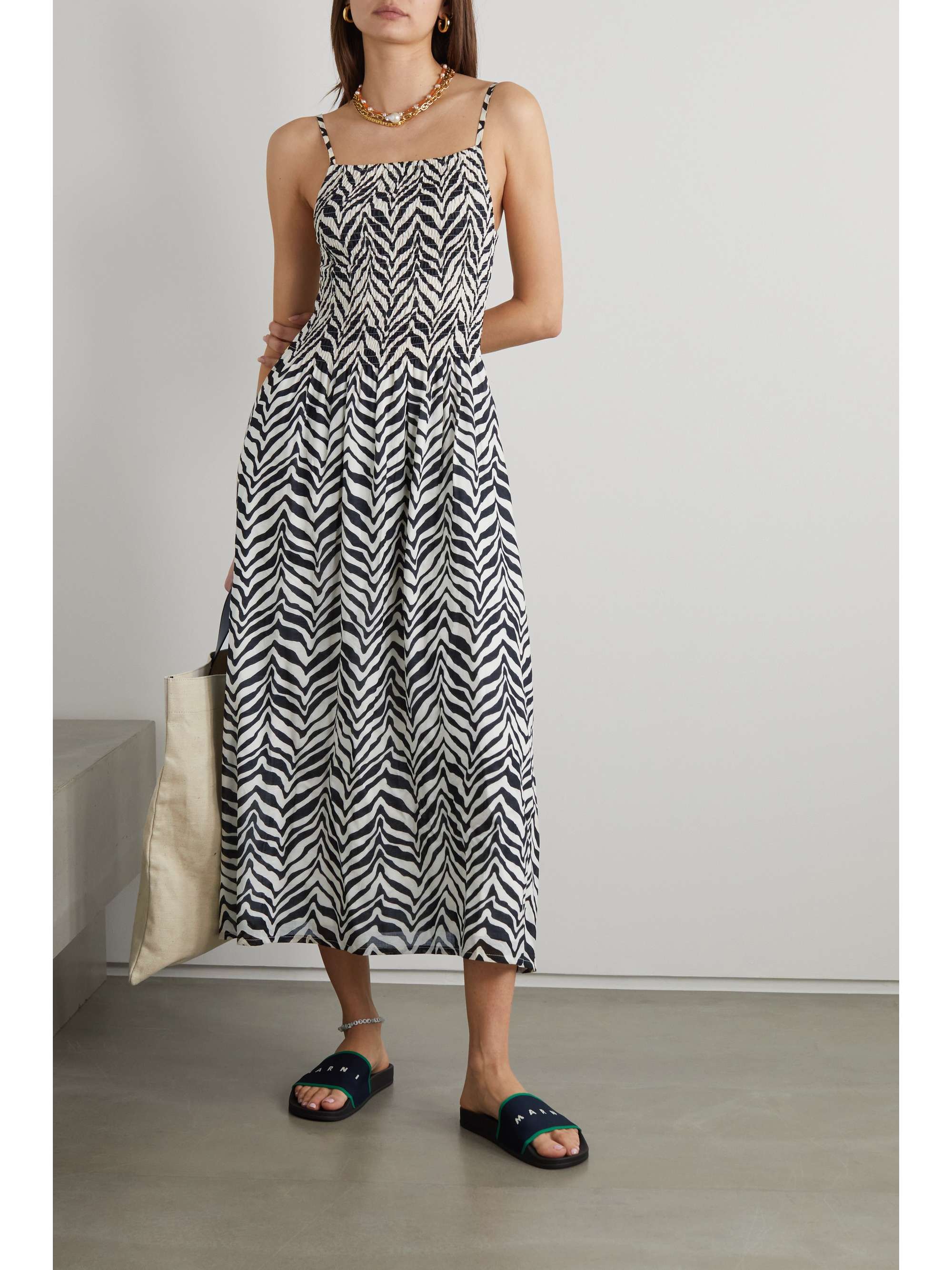 Zebra print Nolie shirred zebra-print 