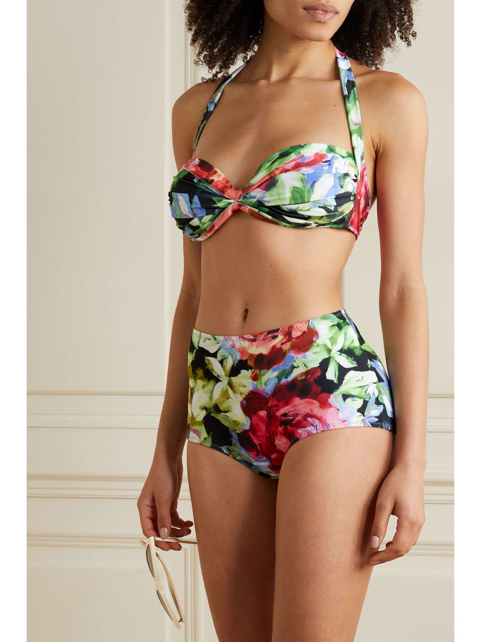 NORMA KAMALI Bill ruched halterneck bikini top