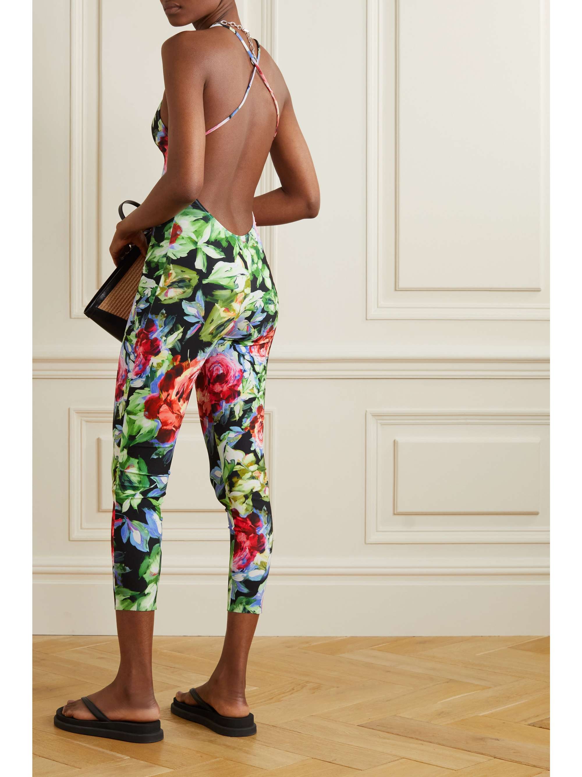 NORMA KAMALI Fara open-back floral-print stretch-jersey jumpsuit