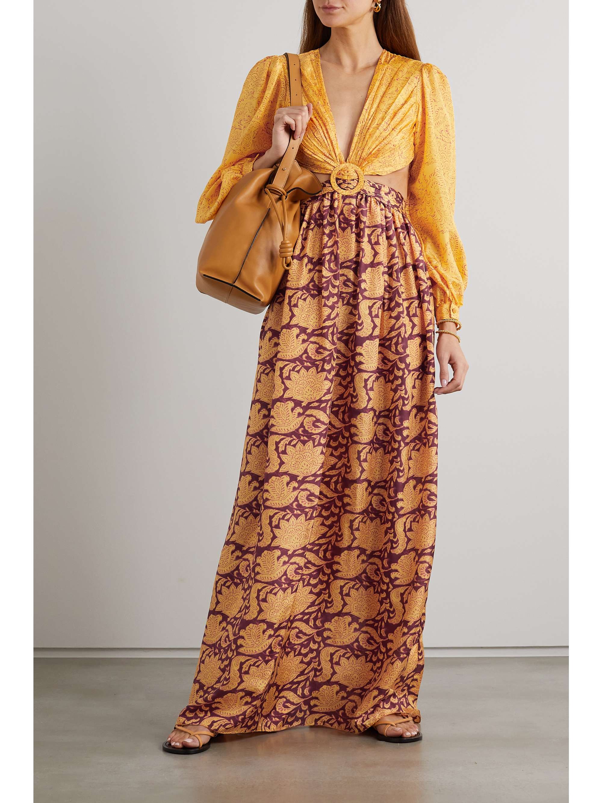 HANNAH ARTWEAR فستان طويل Rio بفتحات من حرير هابوتاي