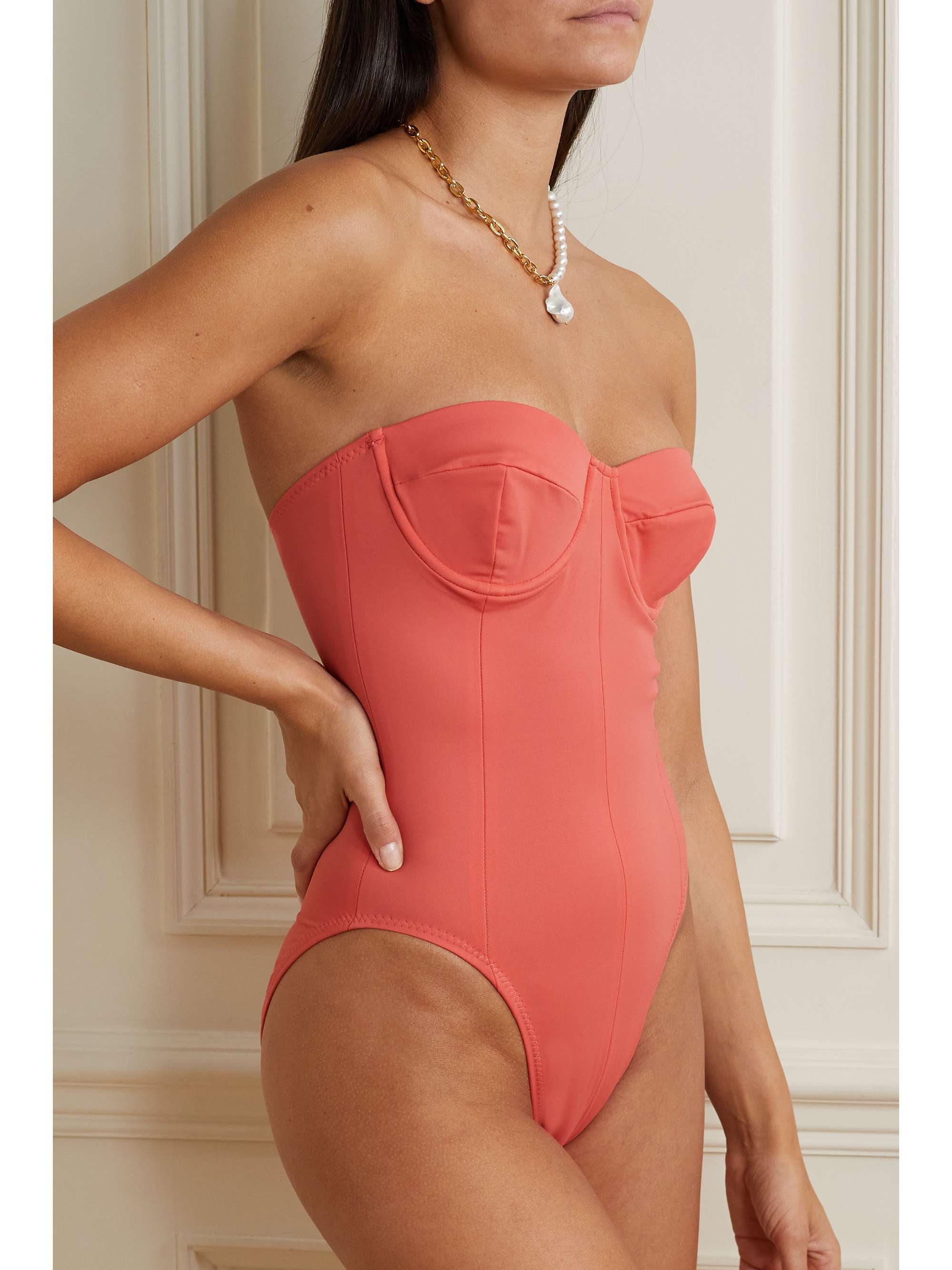 NORMA KAMALI Corset Mio strapless underwired swimsuit