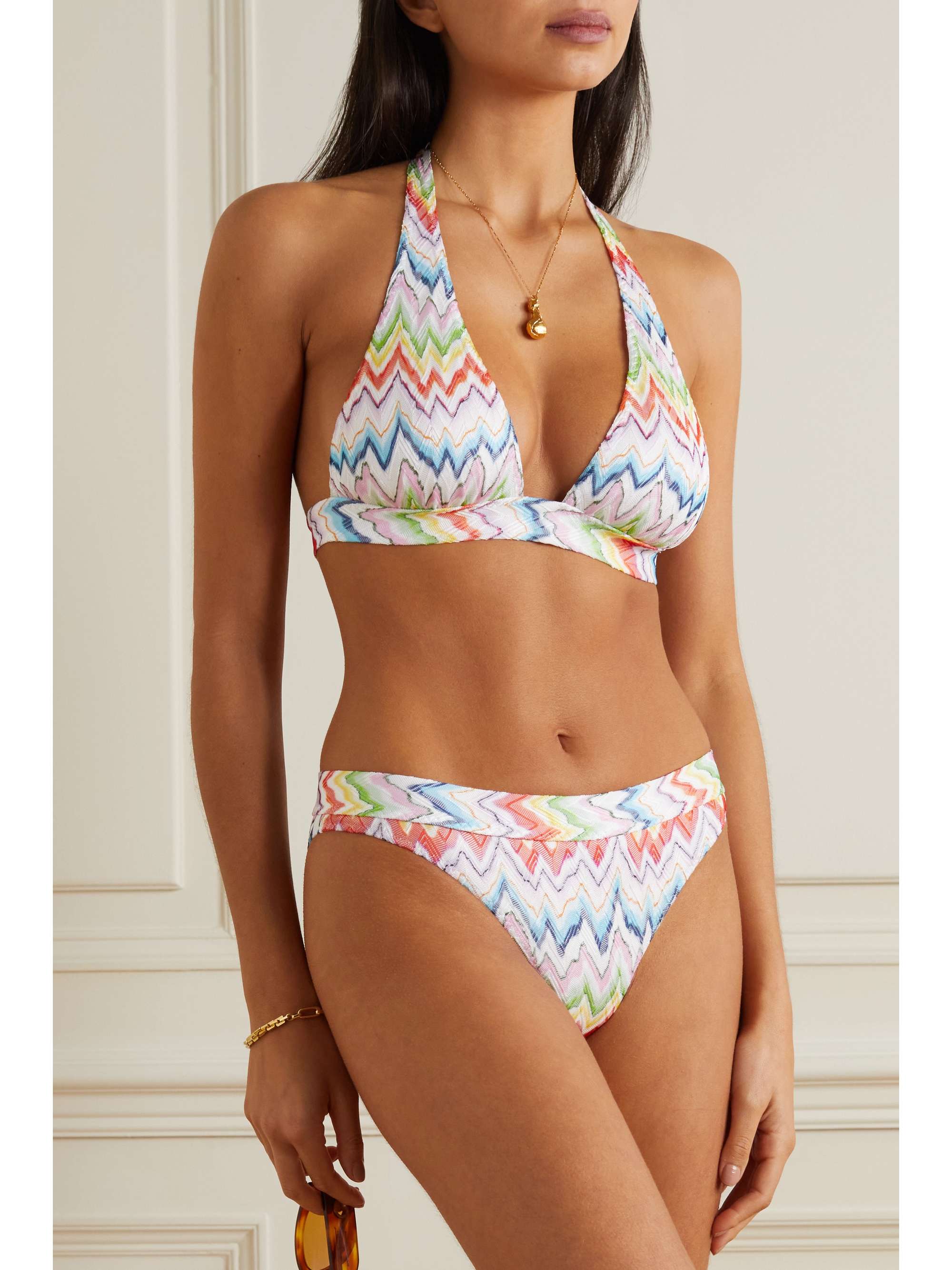 MISSONI Mare crochet-knit halterneck triangle bikini