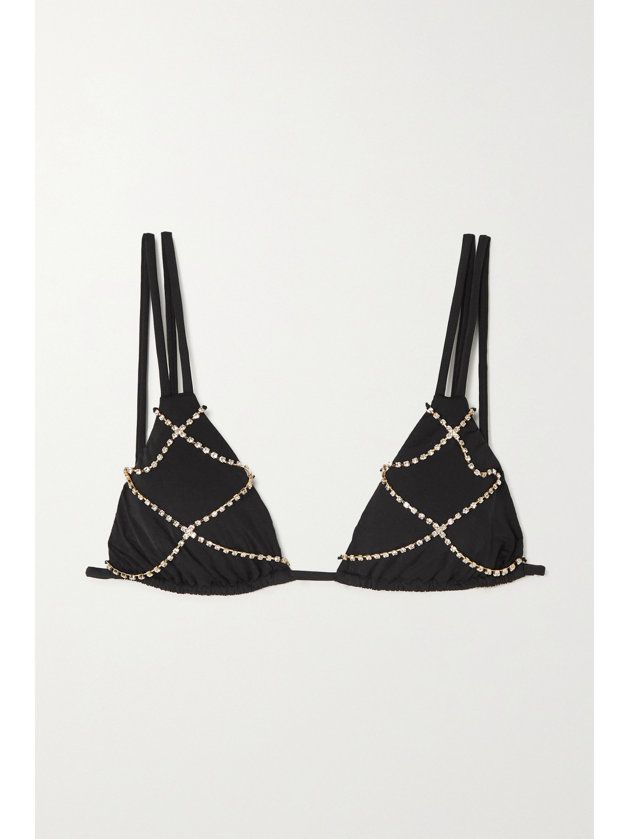 Agent Provocateur Wilona Crystal-embellished Triangle Bikini Top - Black