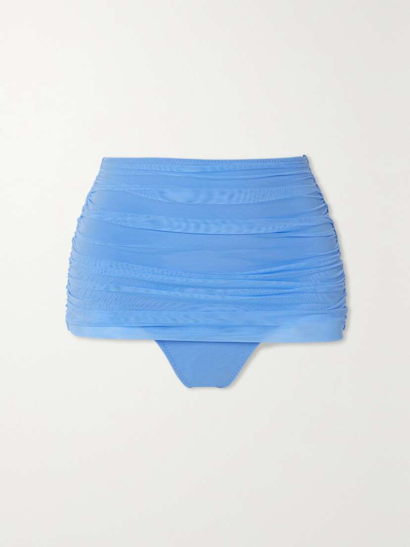 Norma Kamali Bill Ruched Stretch-mesh Bikini Briefs - x large