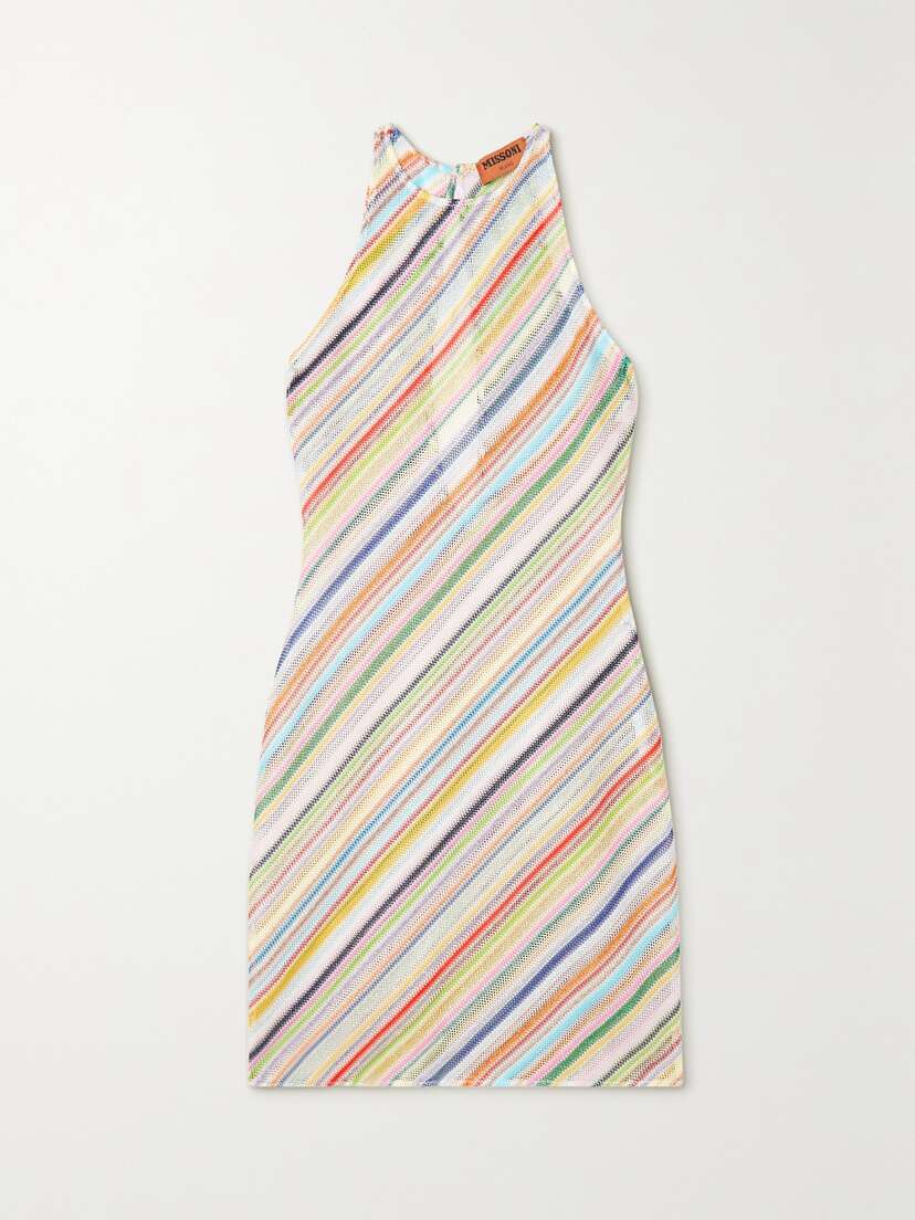 Missoni Mare Open-back Striped Crochet-knit Mini Dress