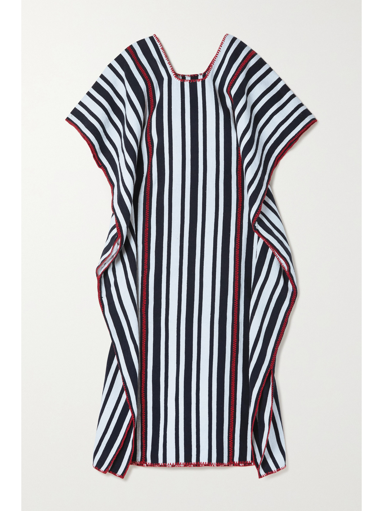 Pippa Holt - + Net Sustain Whipstitched Striped Cotton Huipil - Blue