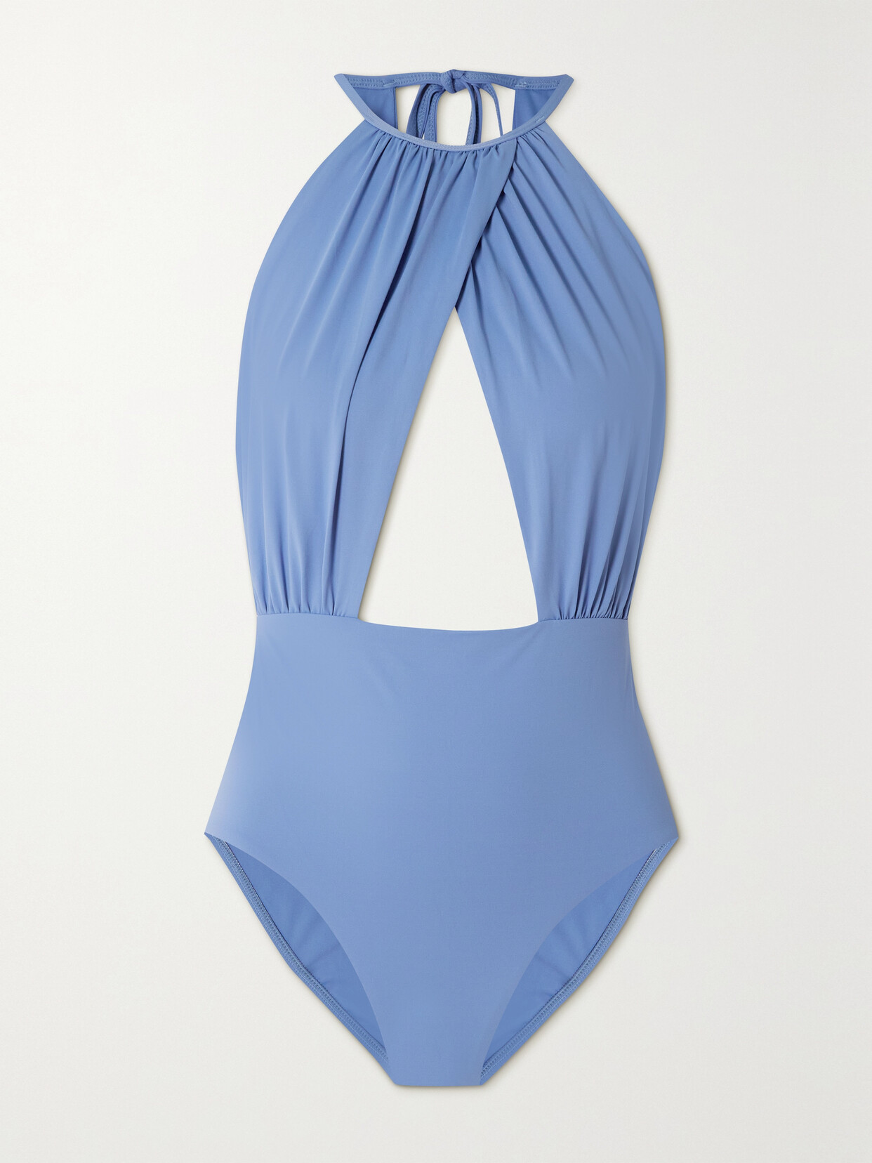 BONDI BORN - + Net Sustain Camilla Cutout Halterneck Swimsuit - Blue