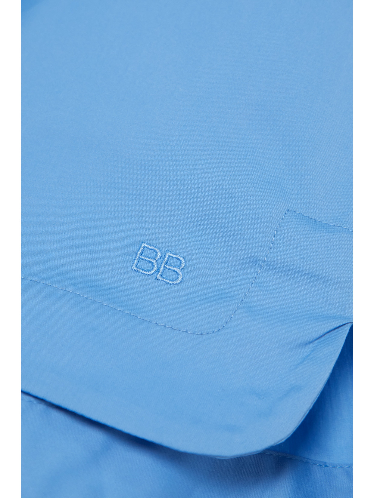 Bondi Born Ios Embroidered Organic Cotton-blend Poplin Shorts In Blue