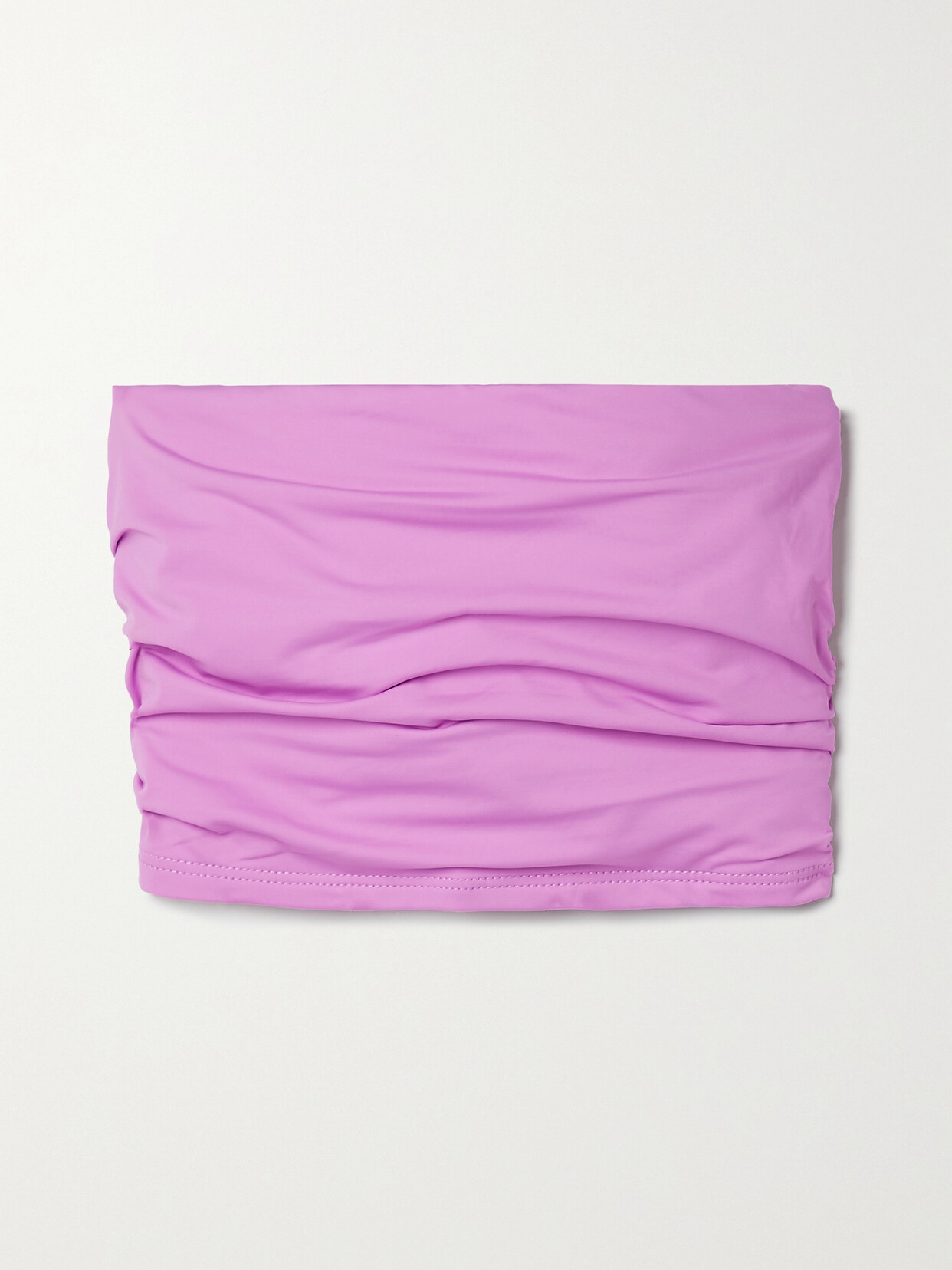 BONDI BORN - Raina Gathered Bandeau Bikini Top - Pink