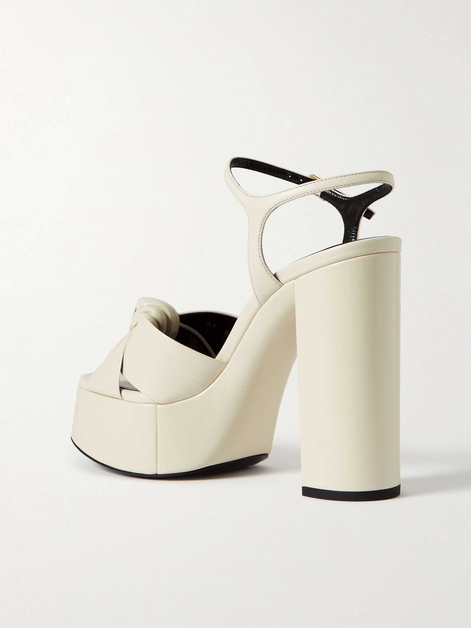 SAINT LAURENT Bianca knotted leather platform sandals