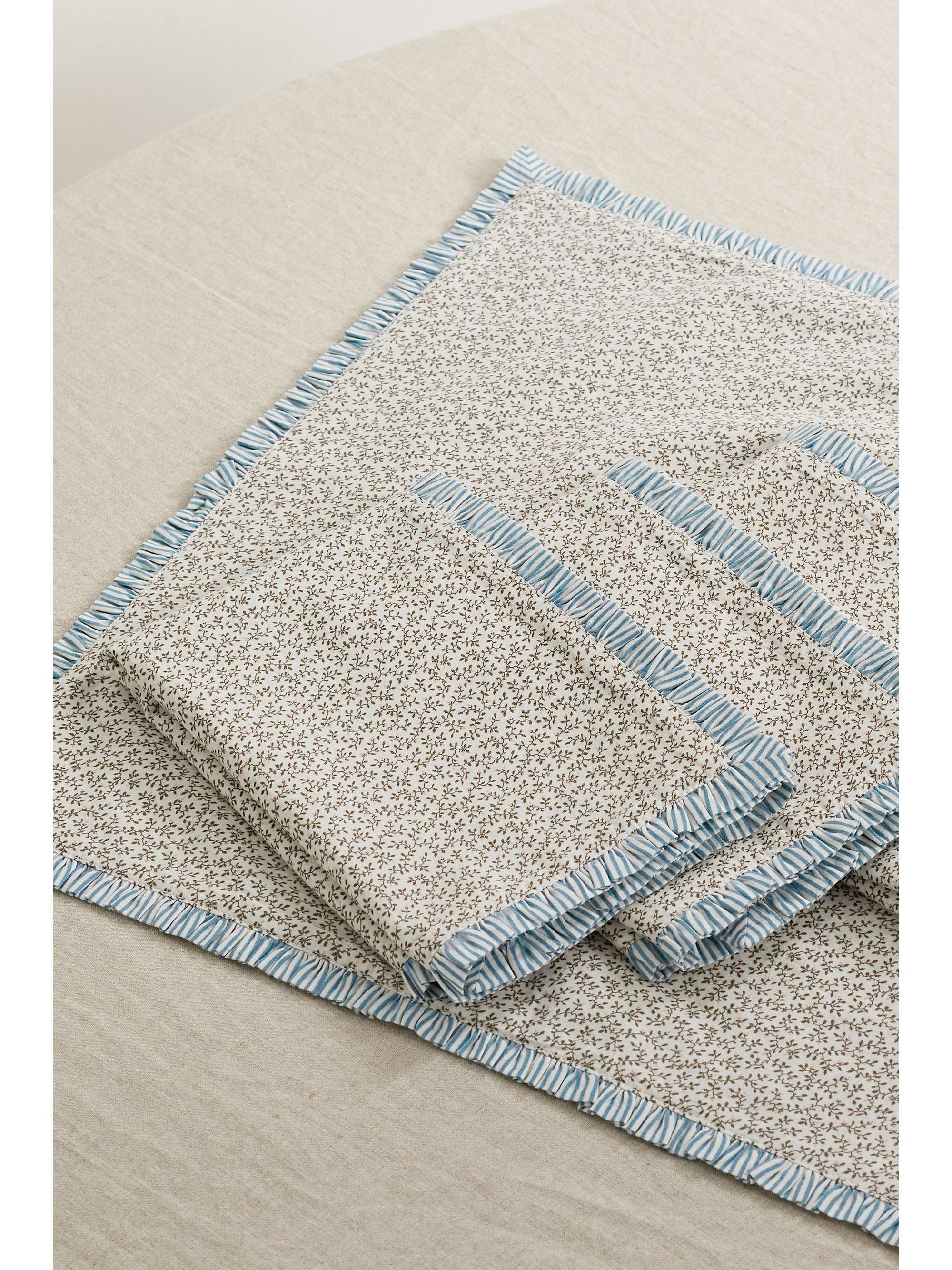 SEA Ida set of four ruffled floral-print napkins