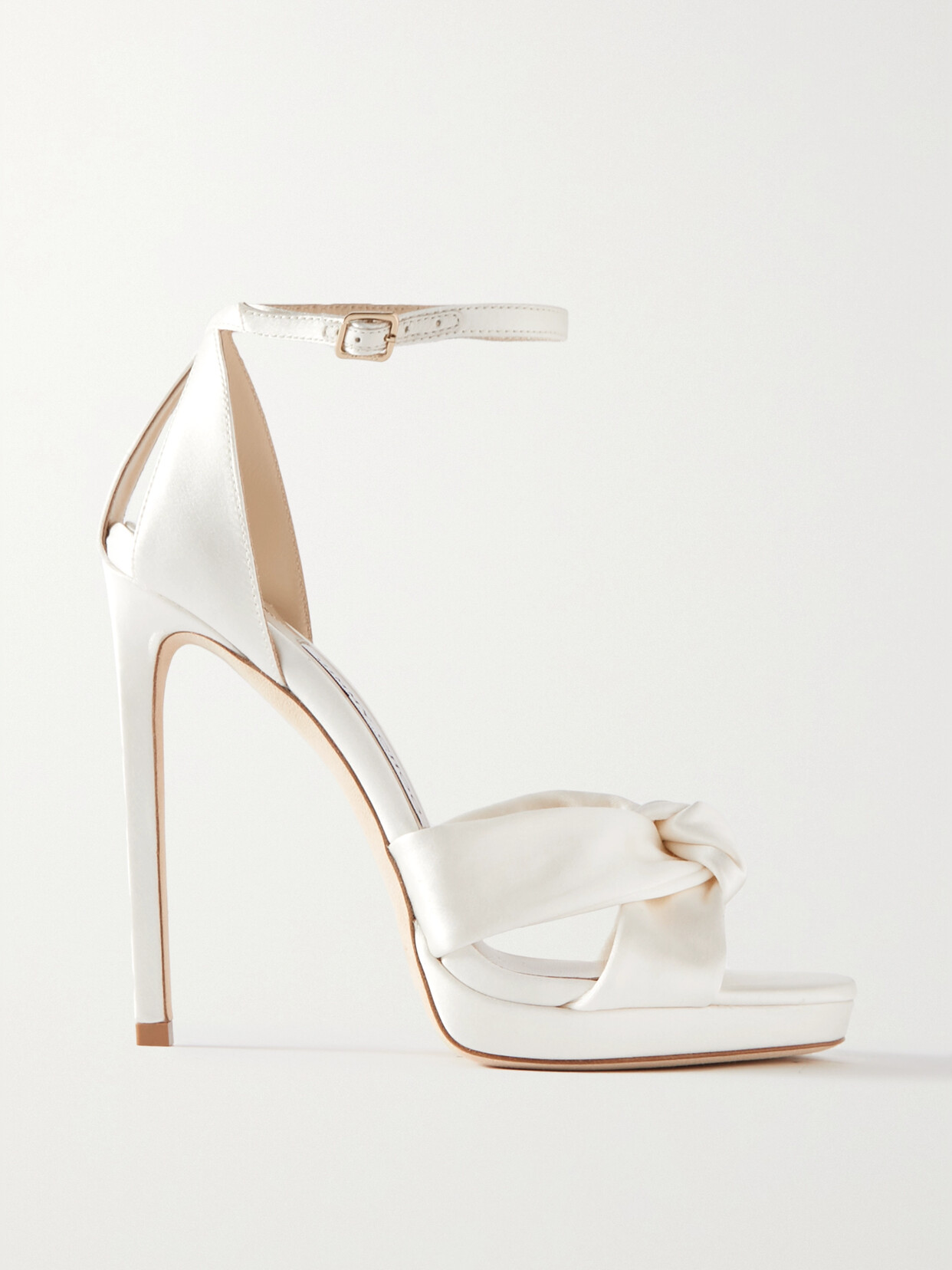 Jimmy Choo Rosie 120 Satin Sandals In White