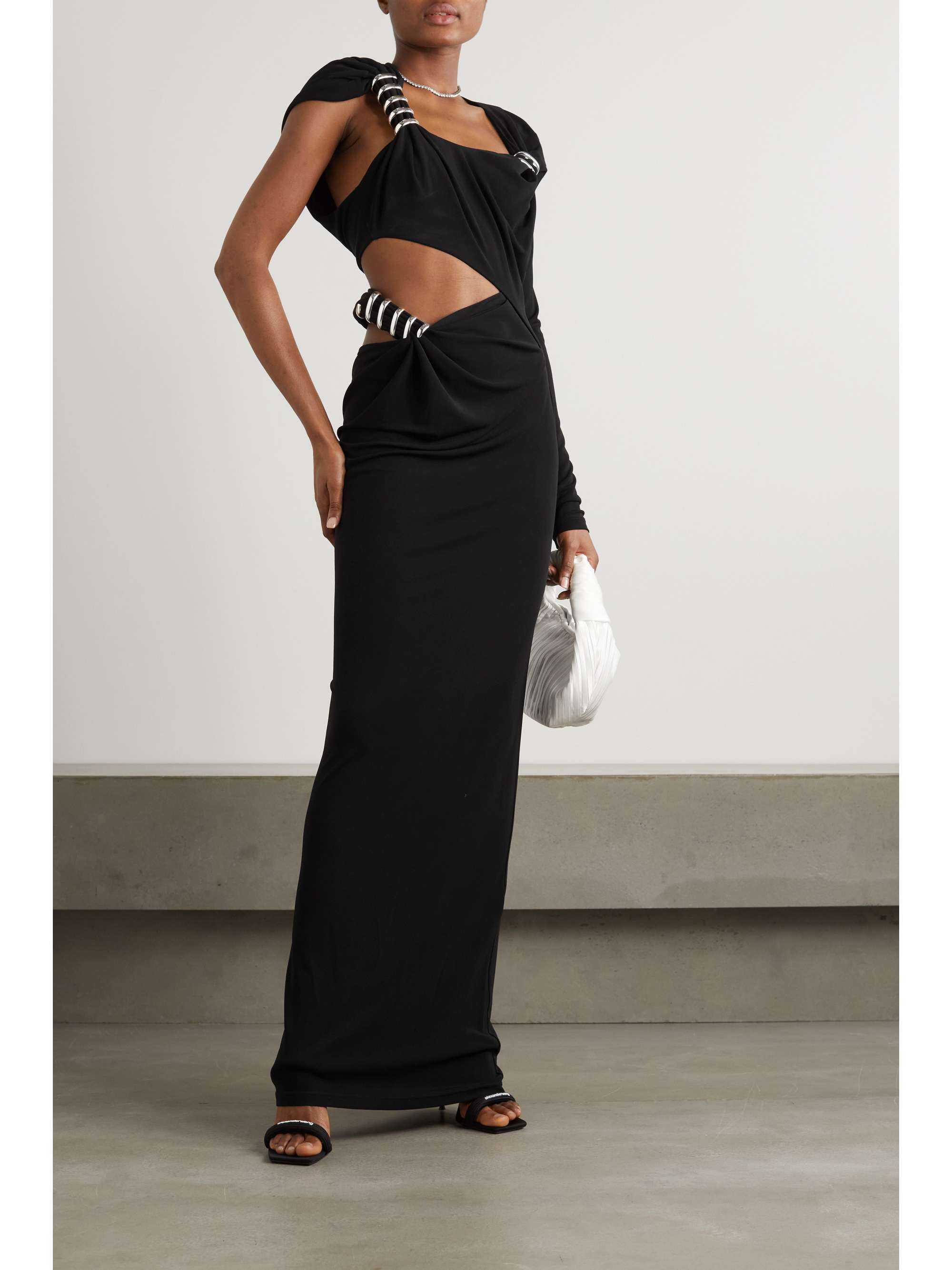 Christopher Esber - Cutout Twisted Embellished Jersey Gown - Black - UK 8 - Net A Porter