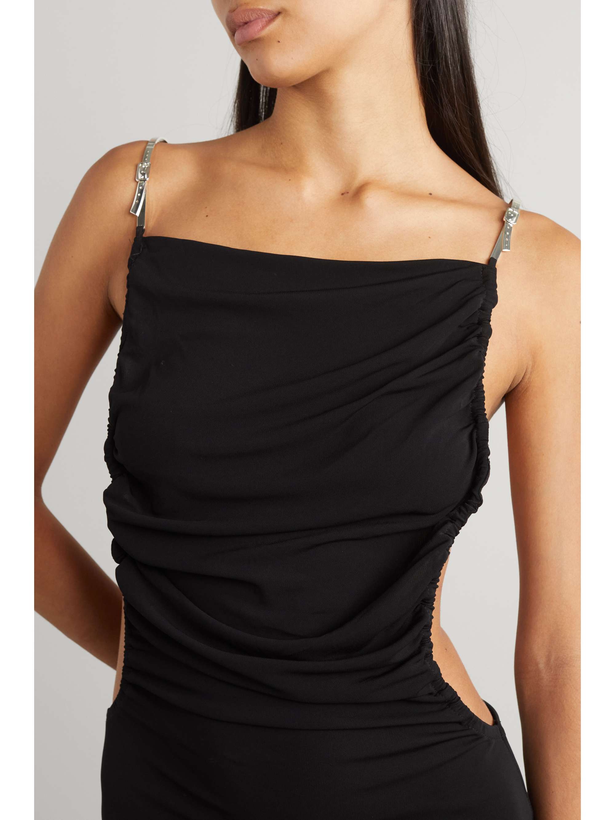 CHRISTOPHER ESBER Open-back embellished ruched crepe gown