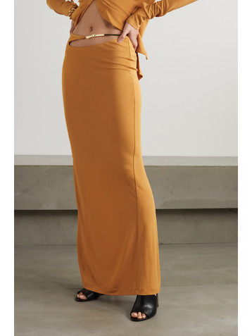 Christopher Esber Buckled cutout jersey maxi skirt