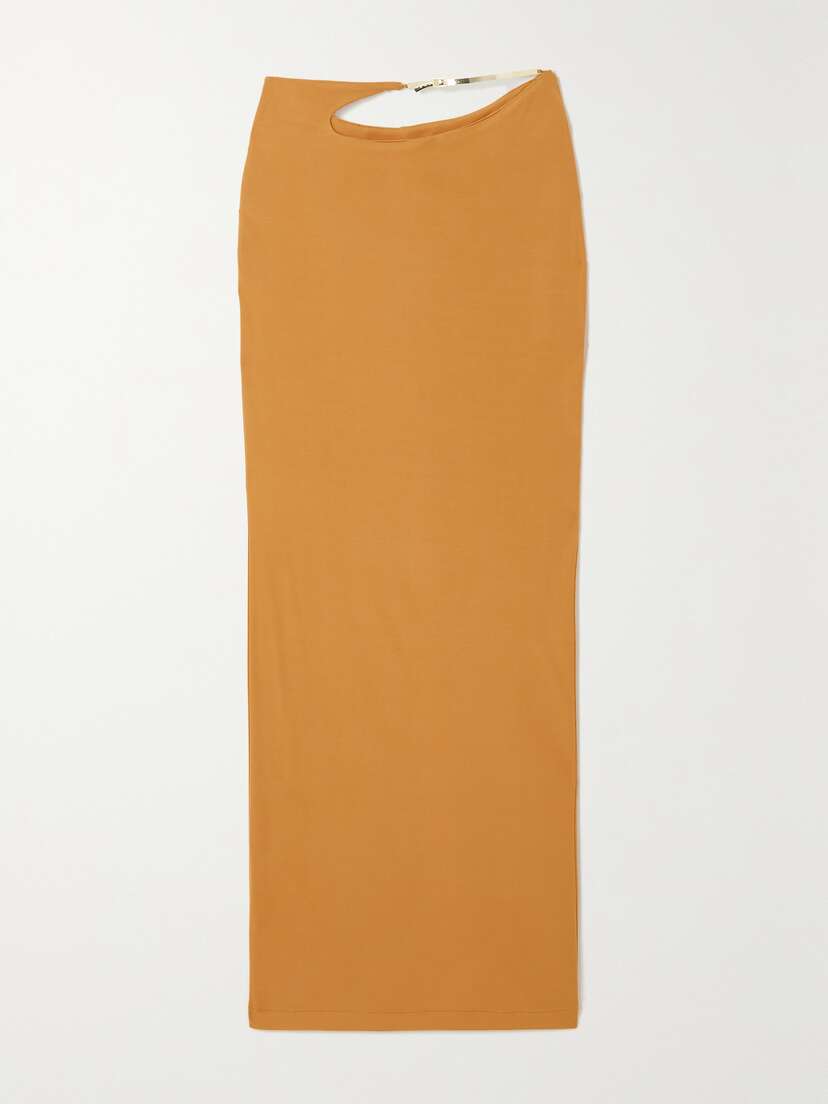 Christopher Esber Buckled Cutout Jersey Maxi Skirt