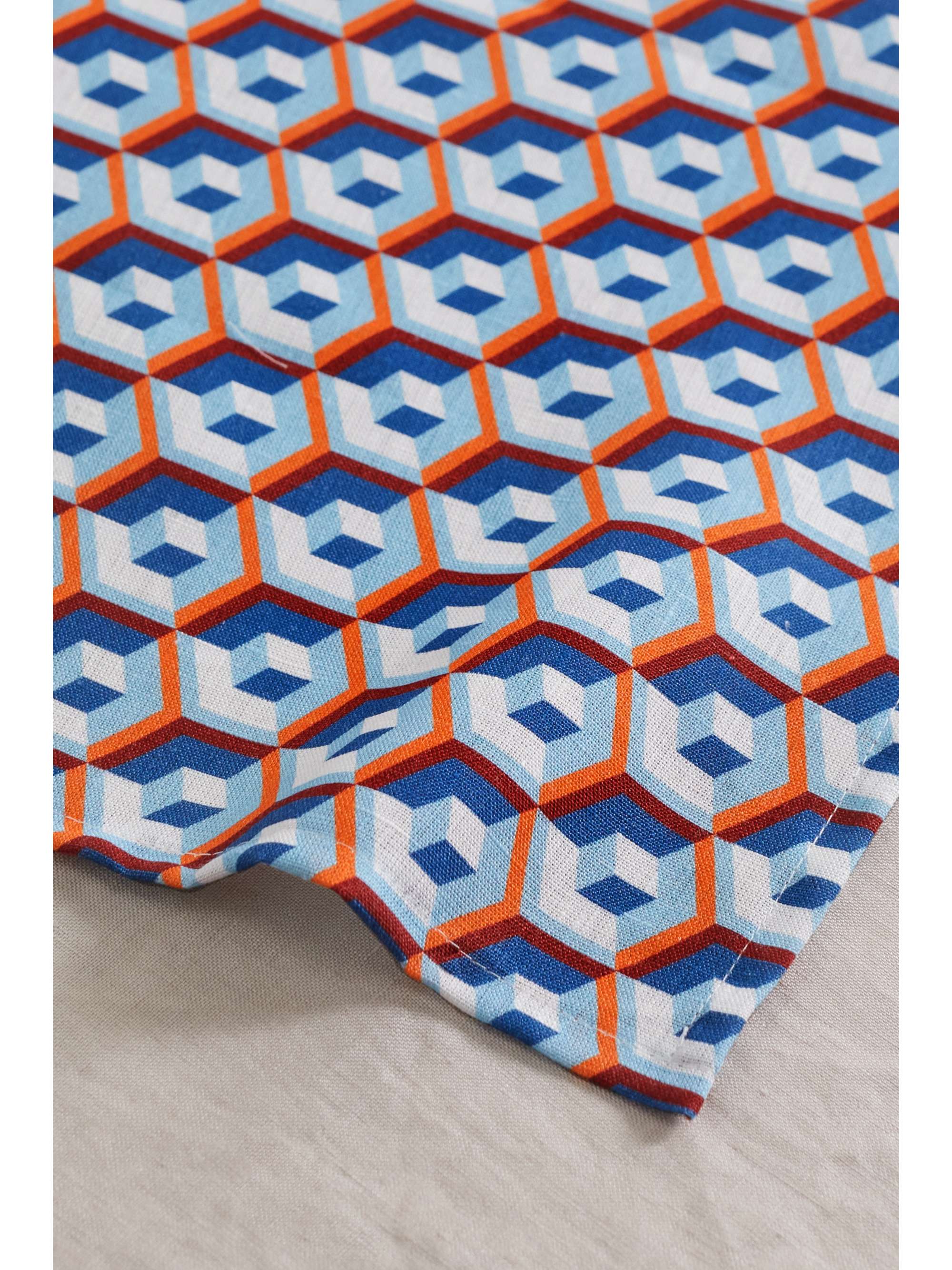 LA DOUBLEJ Set of six printed linen napkins