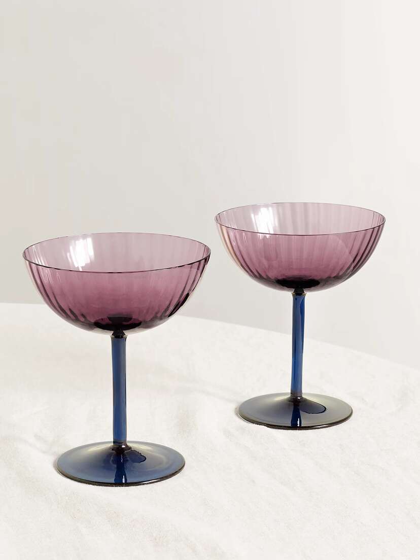 La DoubleJ Set Of Two Murano Glass Champagne Coupes