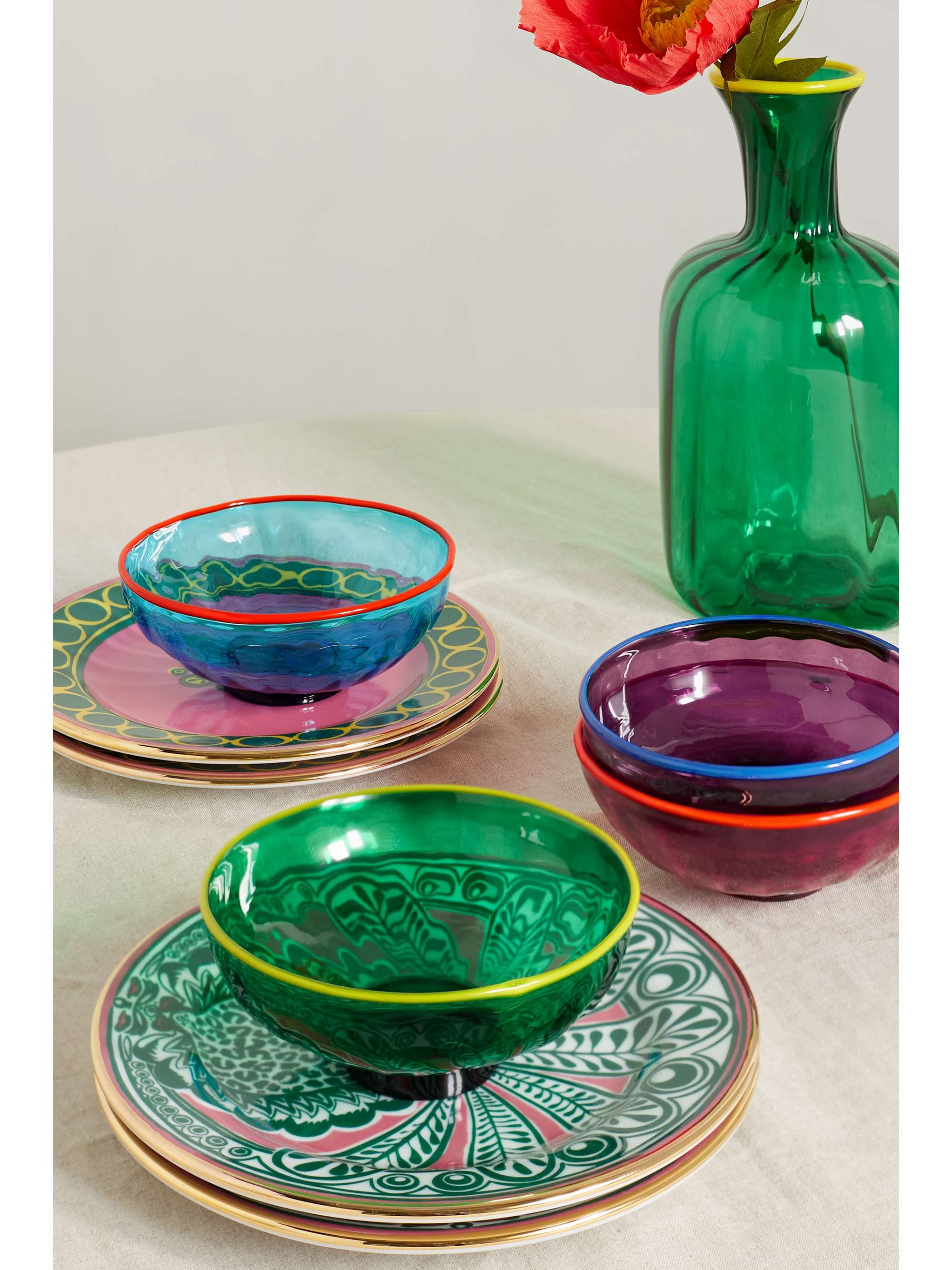 LA DOUBLEJ Set de quatre bols en verre de Murano