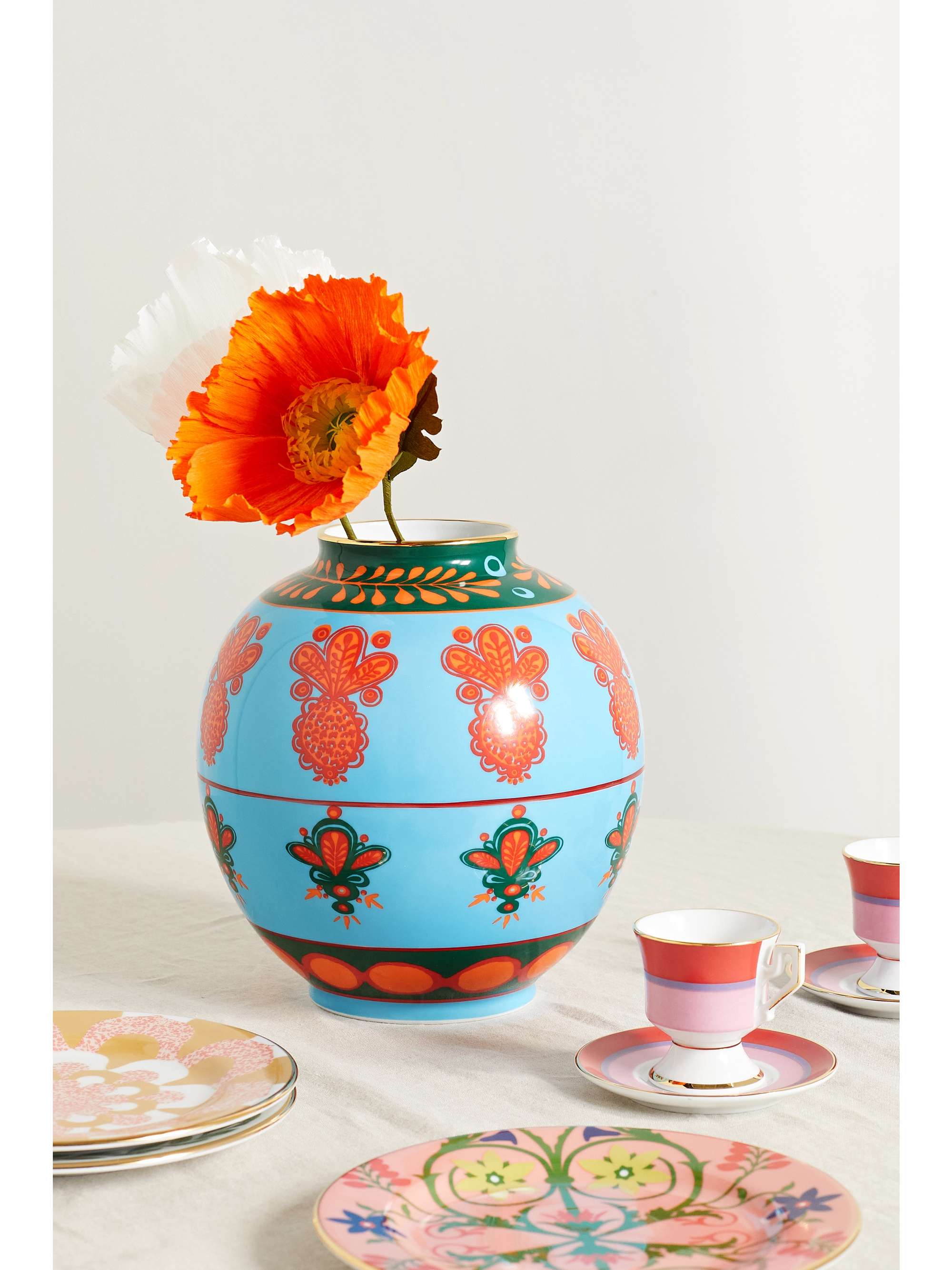 LA DOUBLEJ Bubble gold-plated porcelain vase
